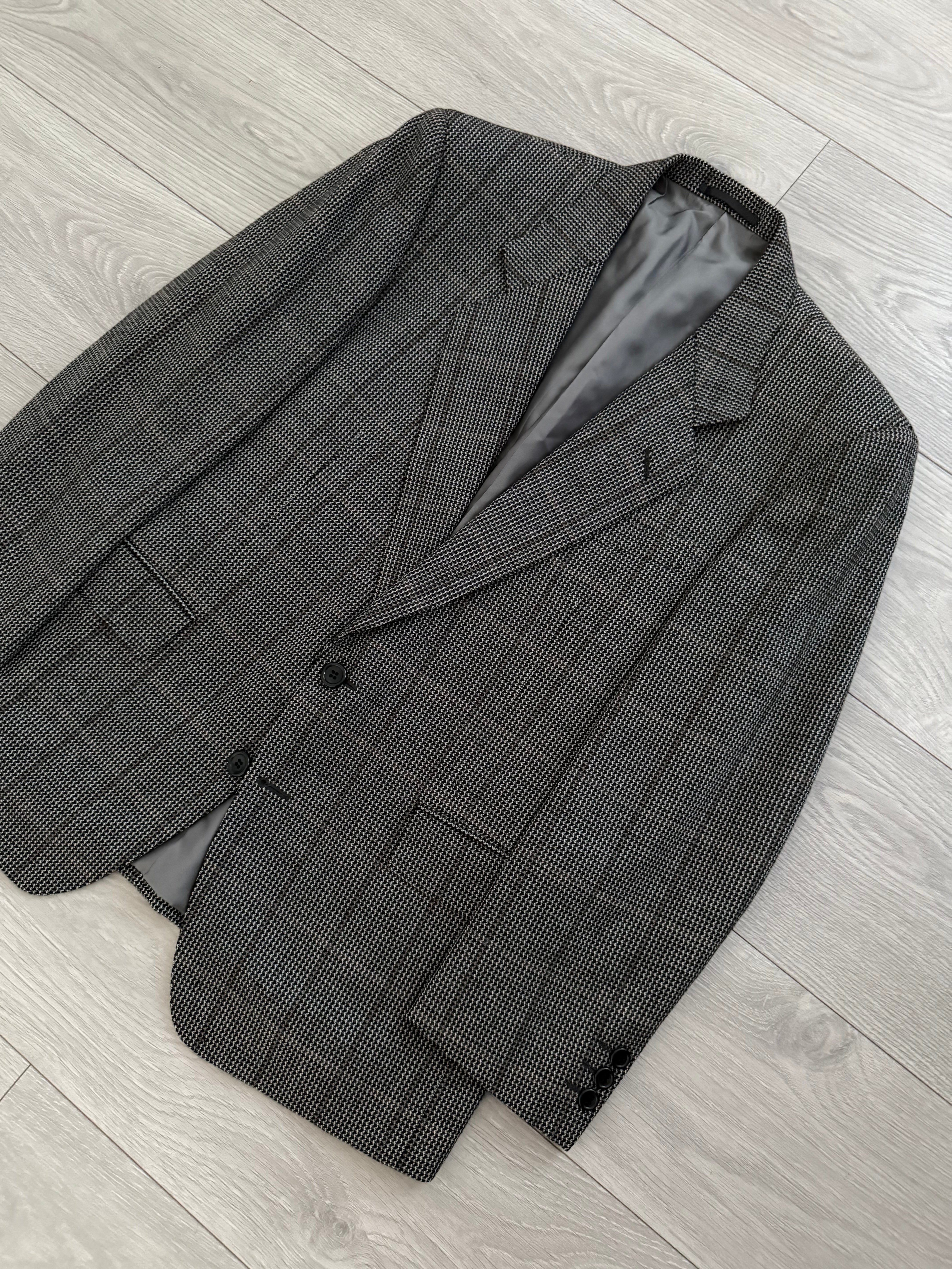 Yves Saint Laurent 1980s 2B Check Wool Sports Jacket Blazer - Size
