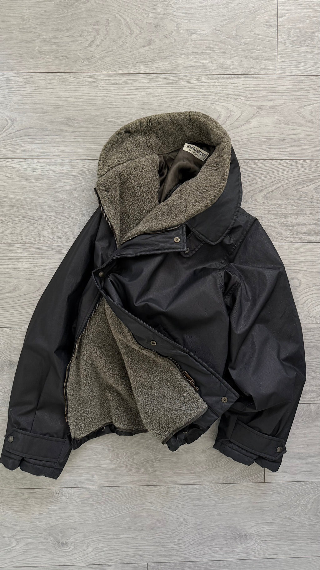 Giorgio Armani 1980s Wool Lined Military Jacket - Size L