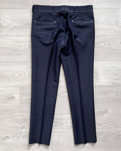 Prada Mainline AW2014 Contrast Stitch Centre Pleat Trousers - Size 34