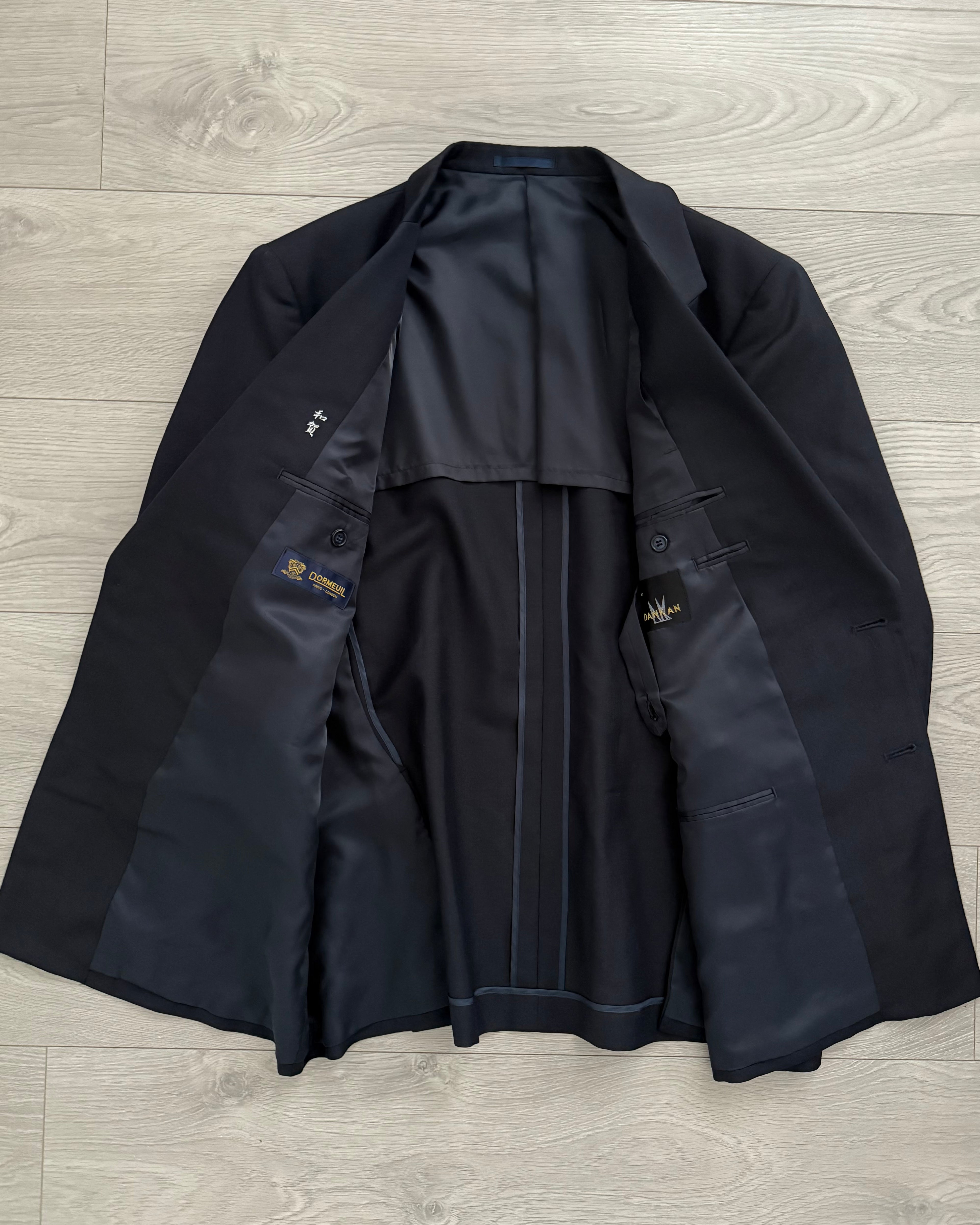 Doremuil Fabric Double Breasted Pleated Wool Suit - Size XL Jacket / 36" Waist