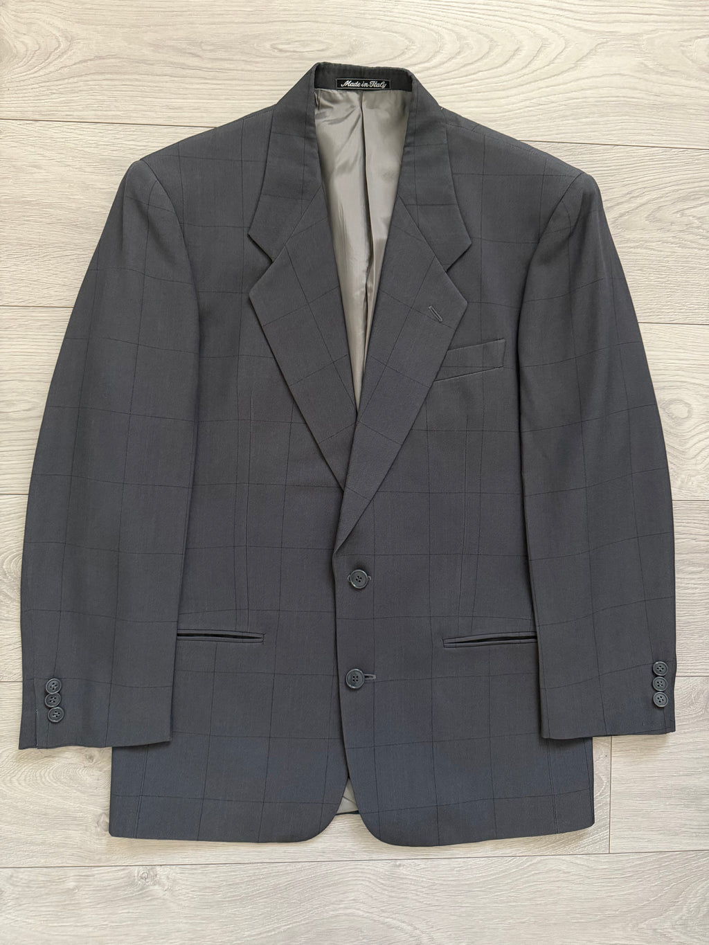 Giorgio Armani Mainline 1980s 2B Double Pleat Draped Grey Suit - Size S Jacket / 29" Waist