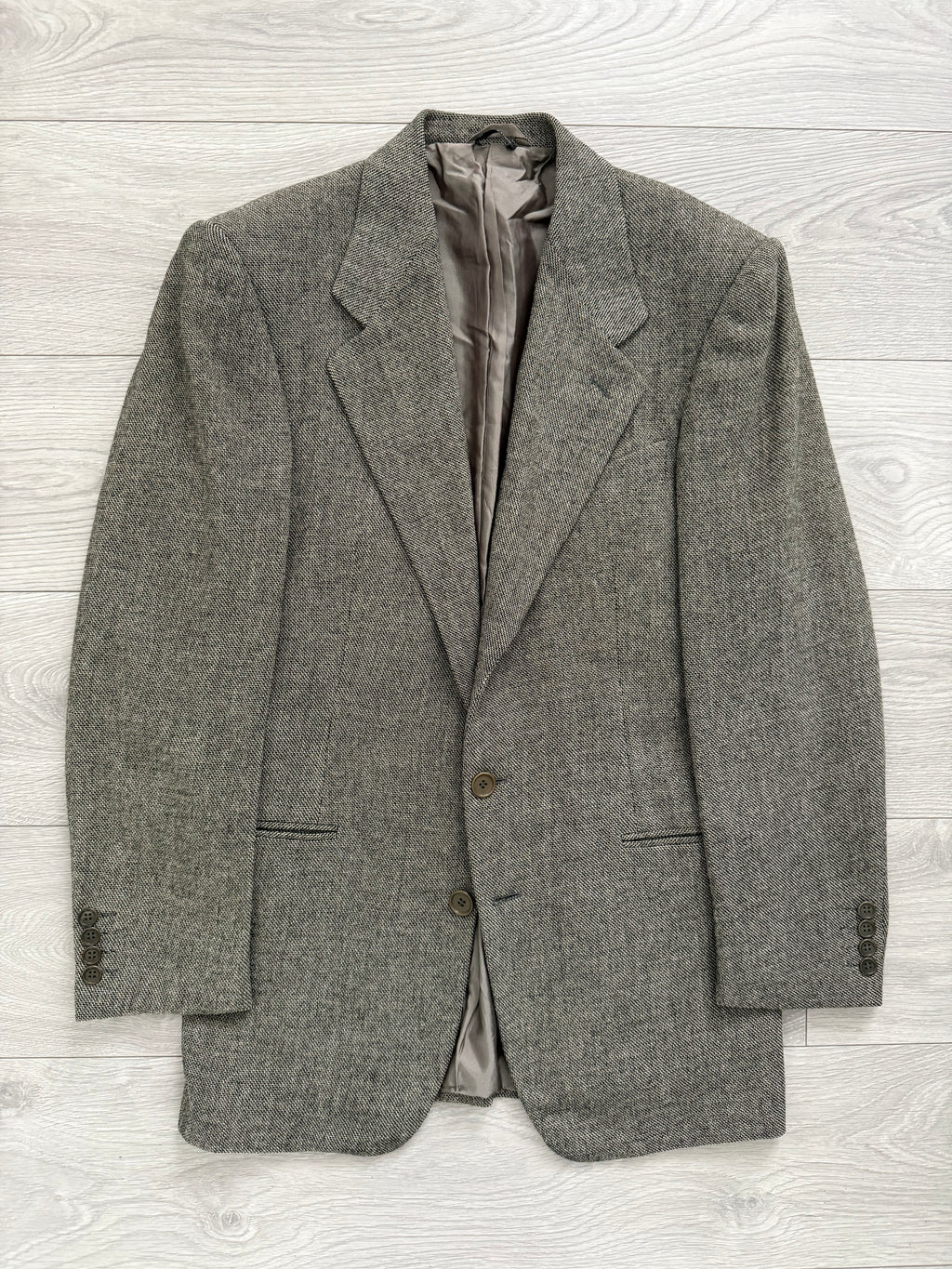 Giorgio Armani Black Label 1990s Textured Wool Check Sports Jacket Blazer - Size S