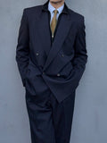 Comme Des Garcons Homme 1992 Double Breasted Pleated Wool Navy Suit - Size M Jacket / 30" Waist