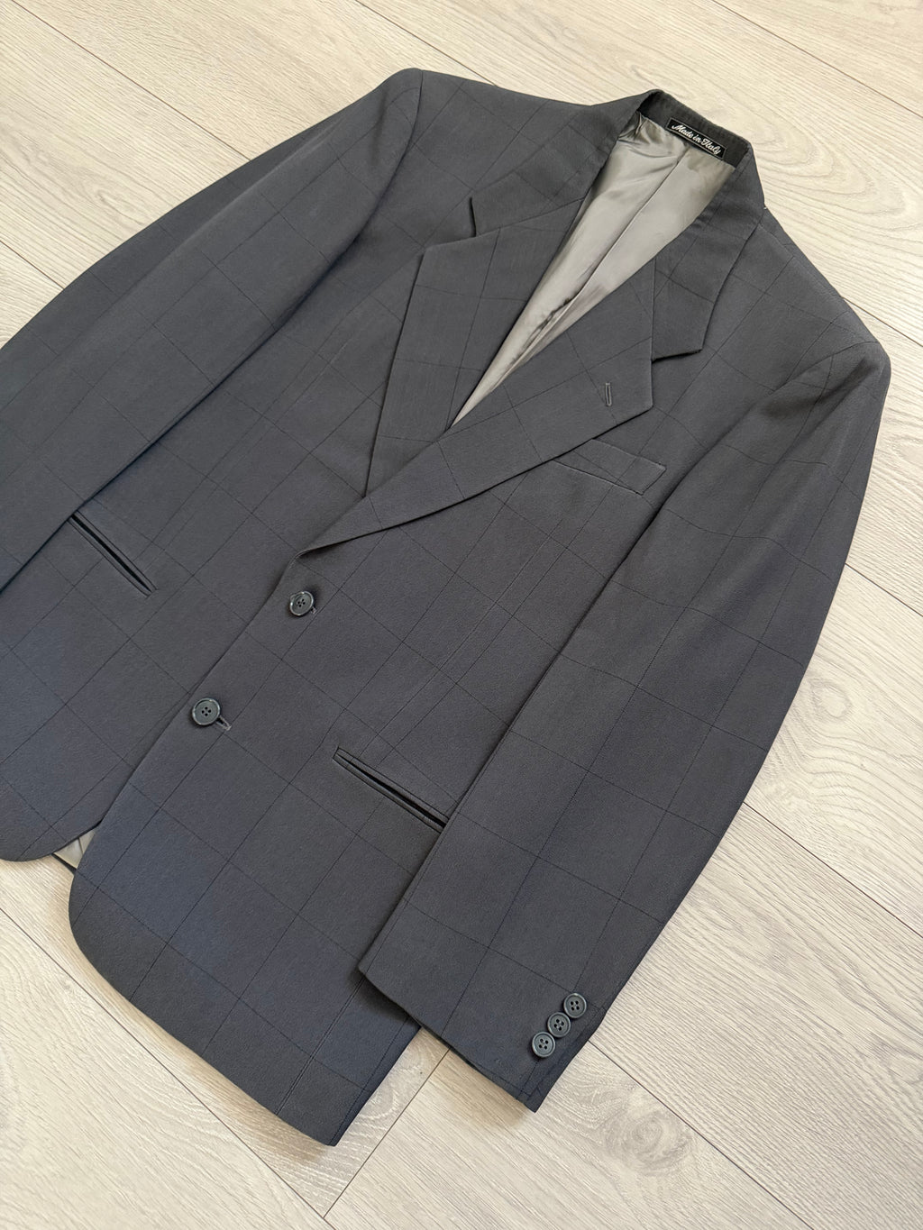 Giorgio Armani Mainline 1980s 2B Double Pleat Draped Grey Suit - Size S Jacket / 29" Waist
