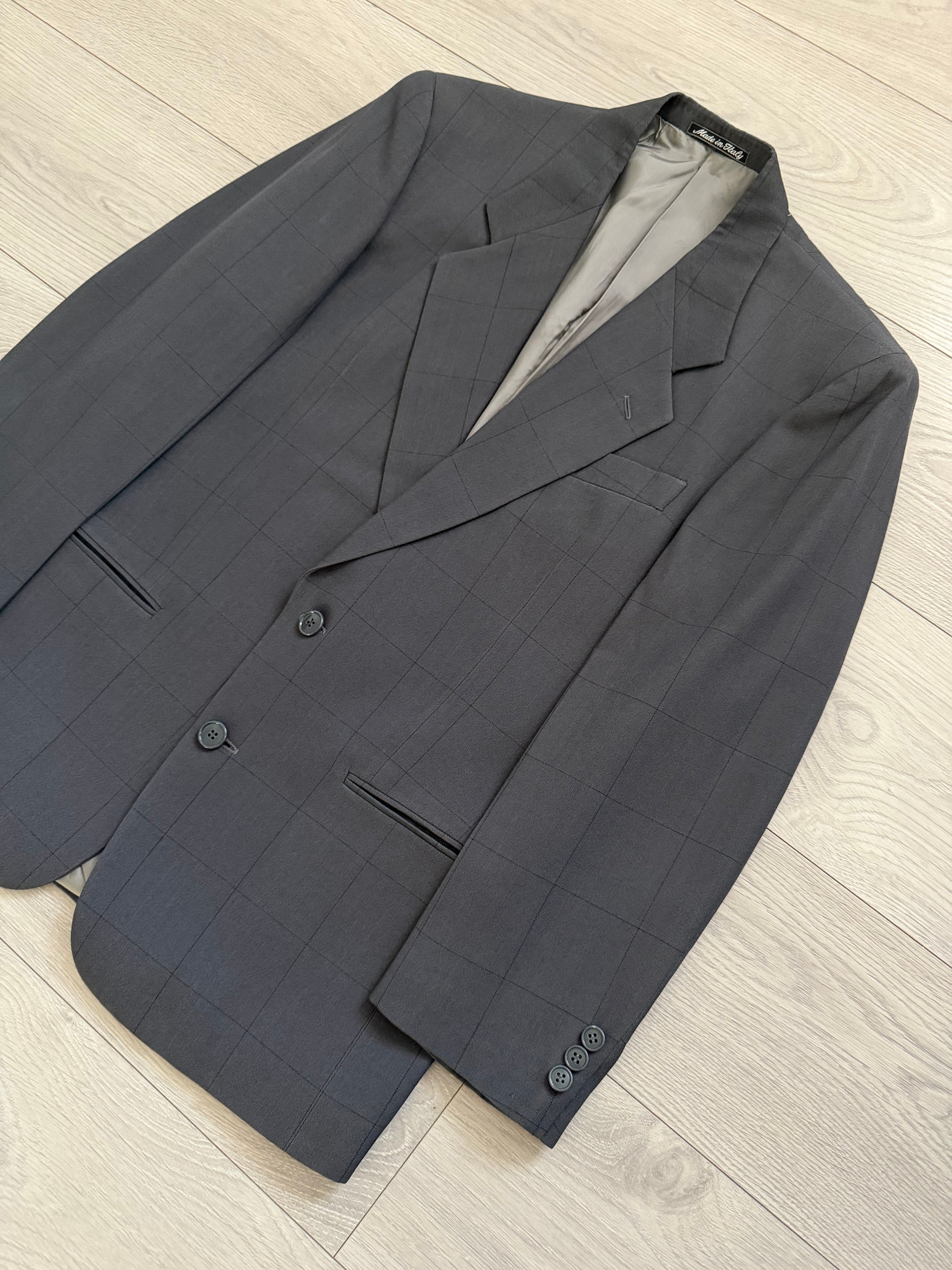 Giorgio Armani Mainline 1980s 2B Double Pleat Draped Grey Suit - Size S Jacket / 29" Waist