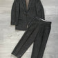 Armani 1990s Pleated Herringbone Wool Suit - S Jacket / 28" Waist