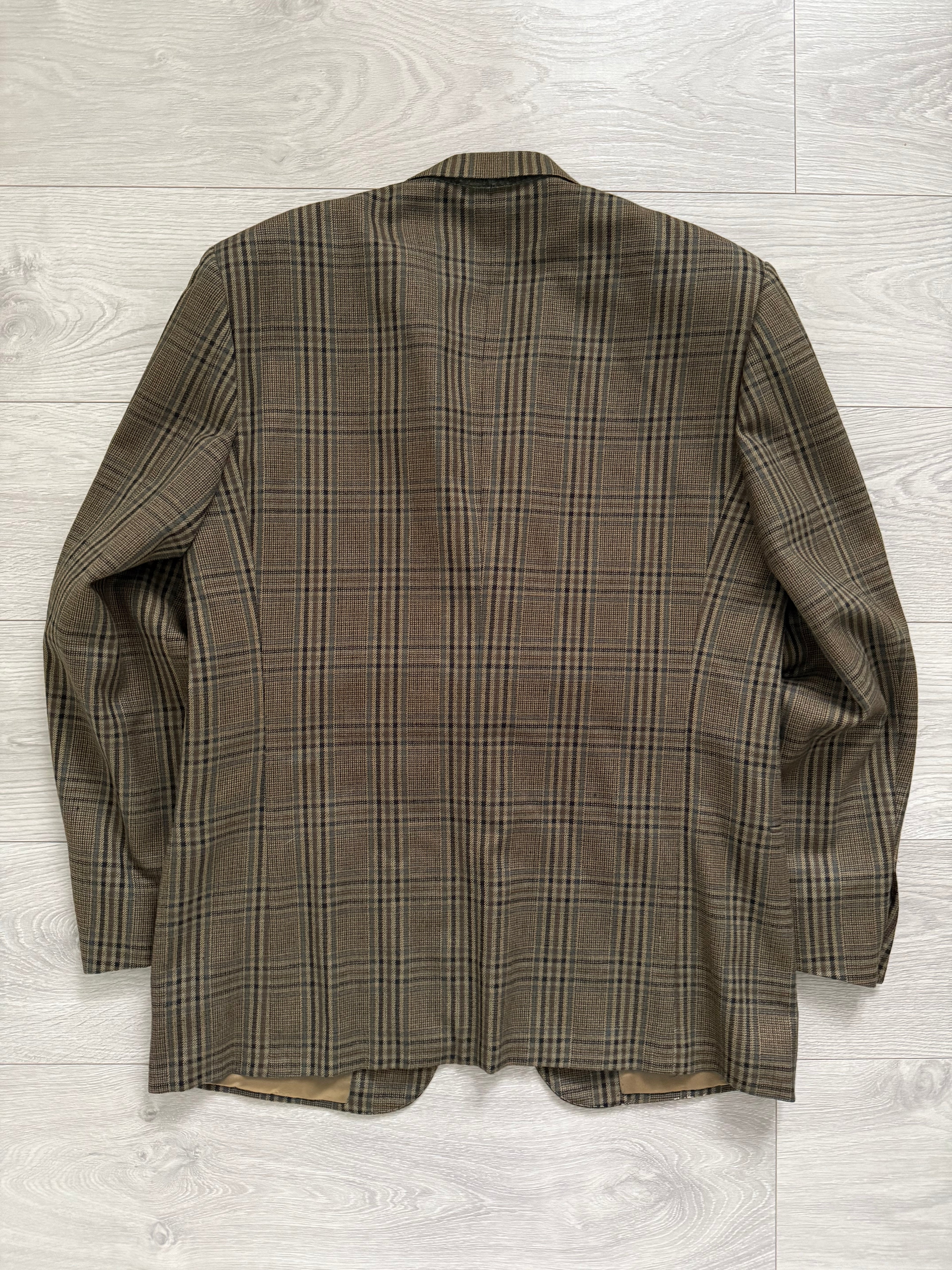 Valentino 1980s Wool Check Sports Blazer Jacket - Size L