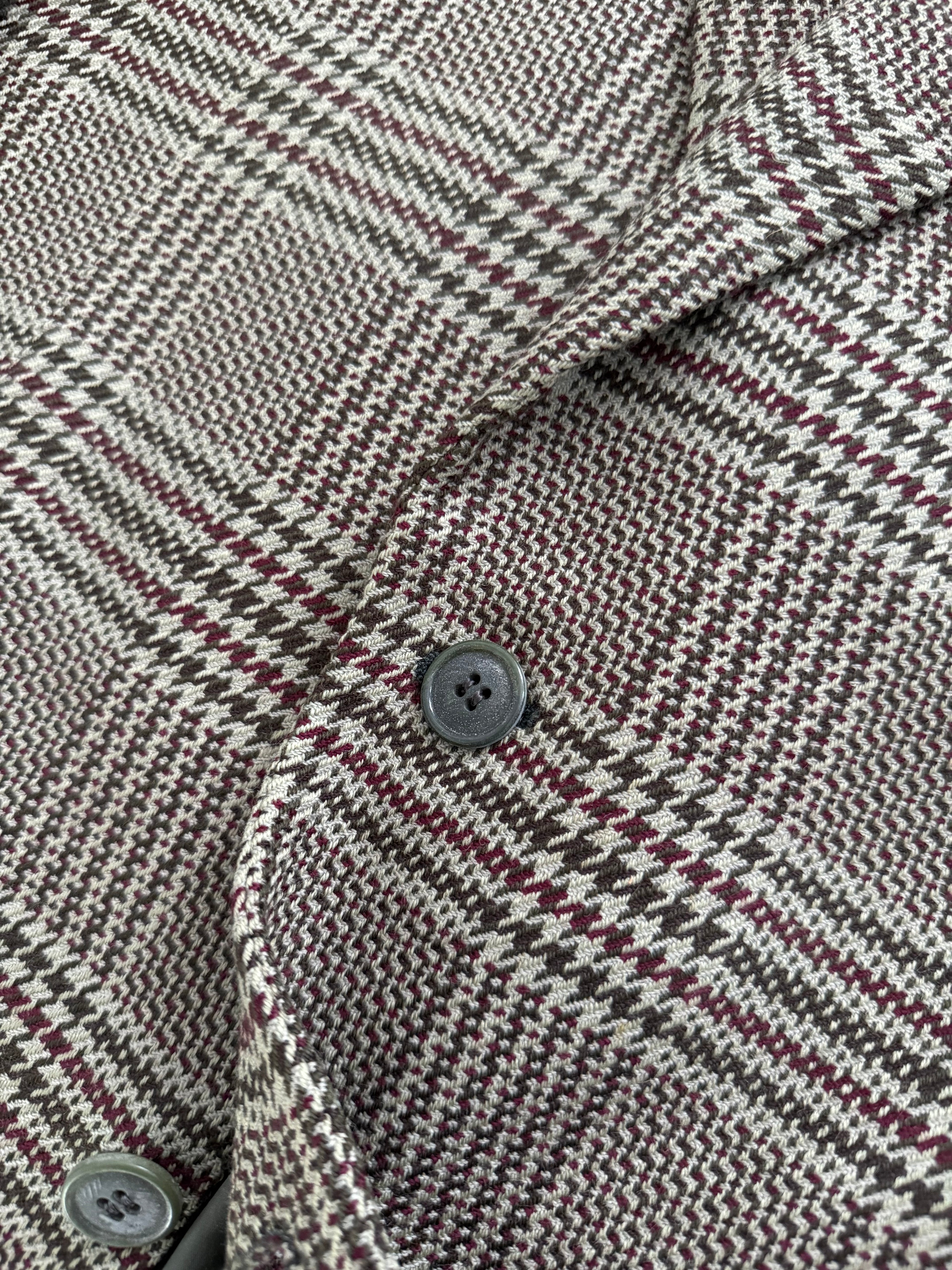Armani Mainline 1980s 2B Textured Wool Check Sports Jacket Blazer - Size XL
