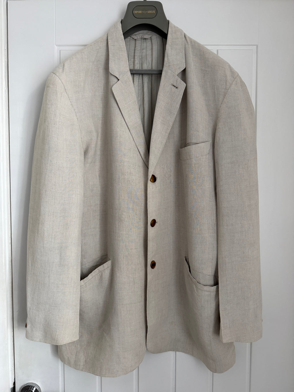 Emporio Armani 1990s 3B Linen Sport Jacket Blazer - Size L