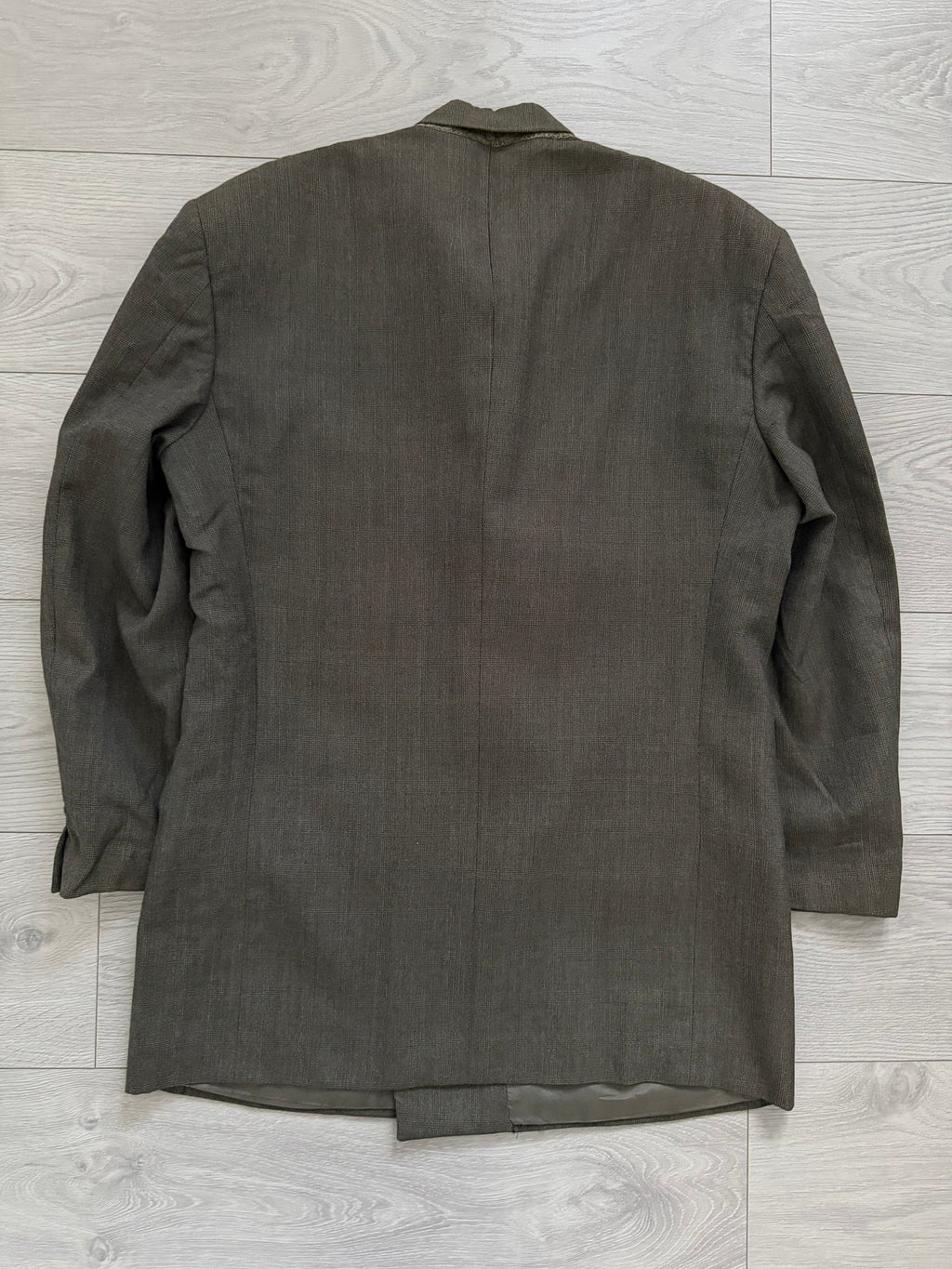 Giorgio Armani 1980s Peaked Lapel Double Breasted Wool Sport Jacket Blazer Brown - Size L