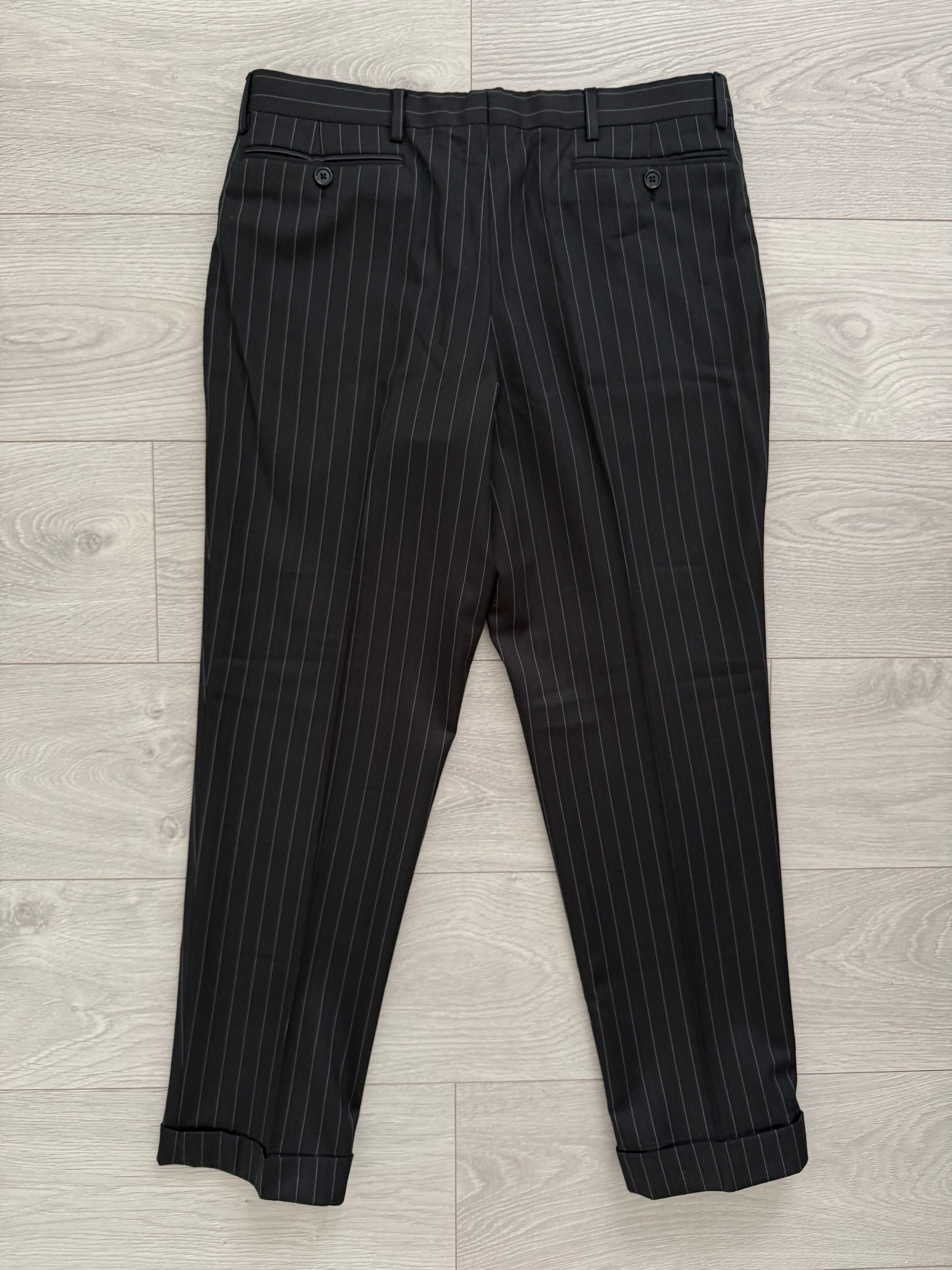 Armani 1990s 2B Striped Pleated Wool Suit - Size S Jacket / 32" Waist