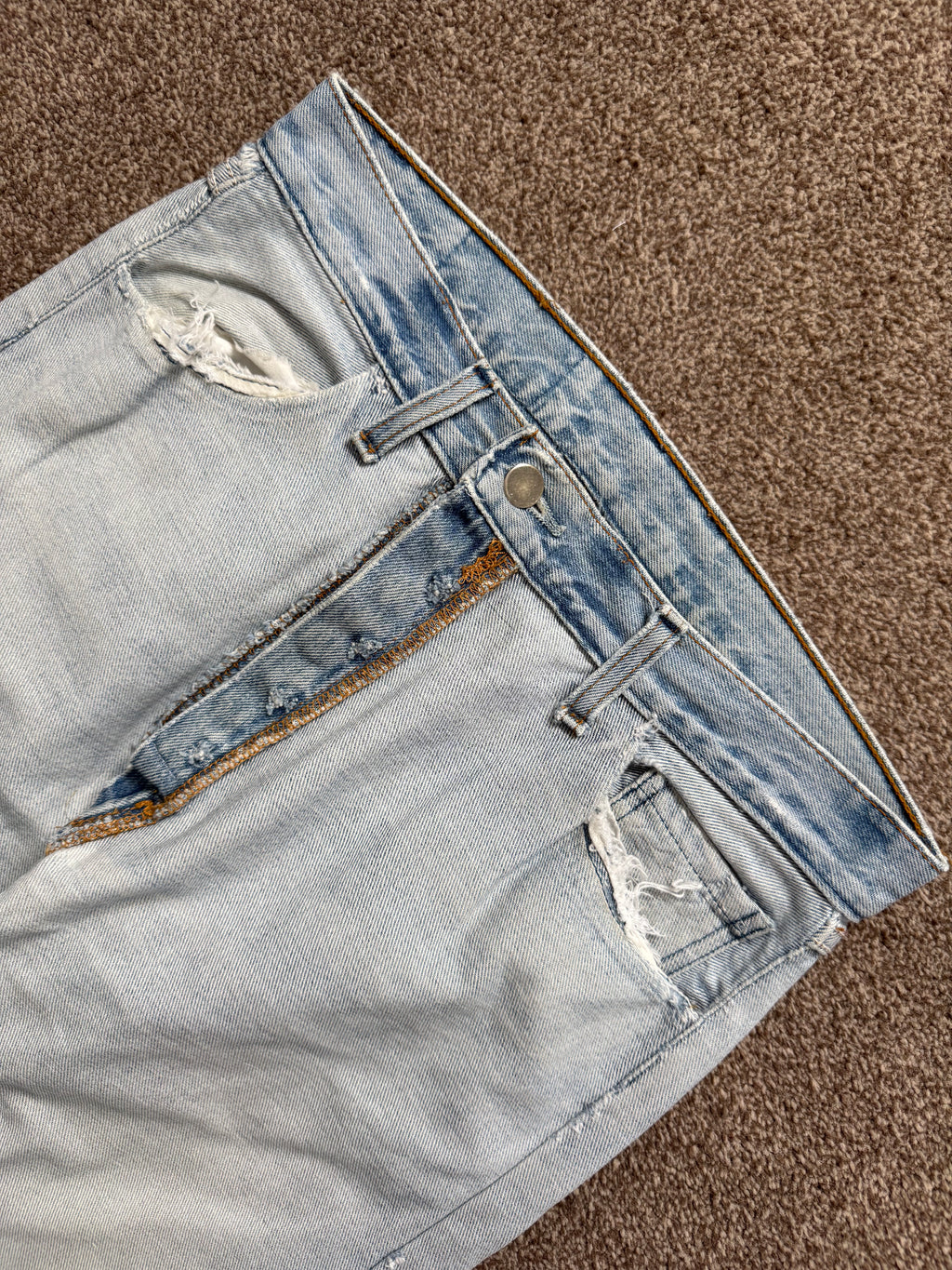 Maison Martin Margiela Artisanal Line (0)(10) SS2003 Re-Worked Inverted Denim Jeans - Size 30" Waist
