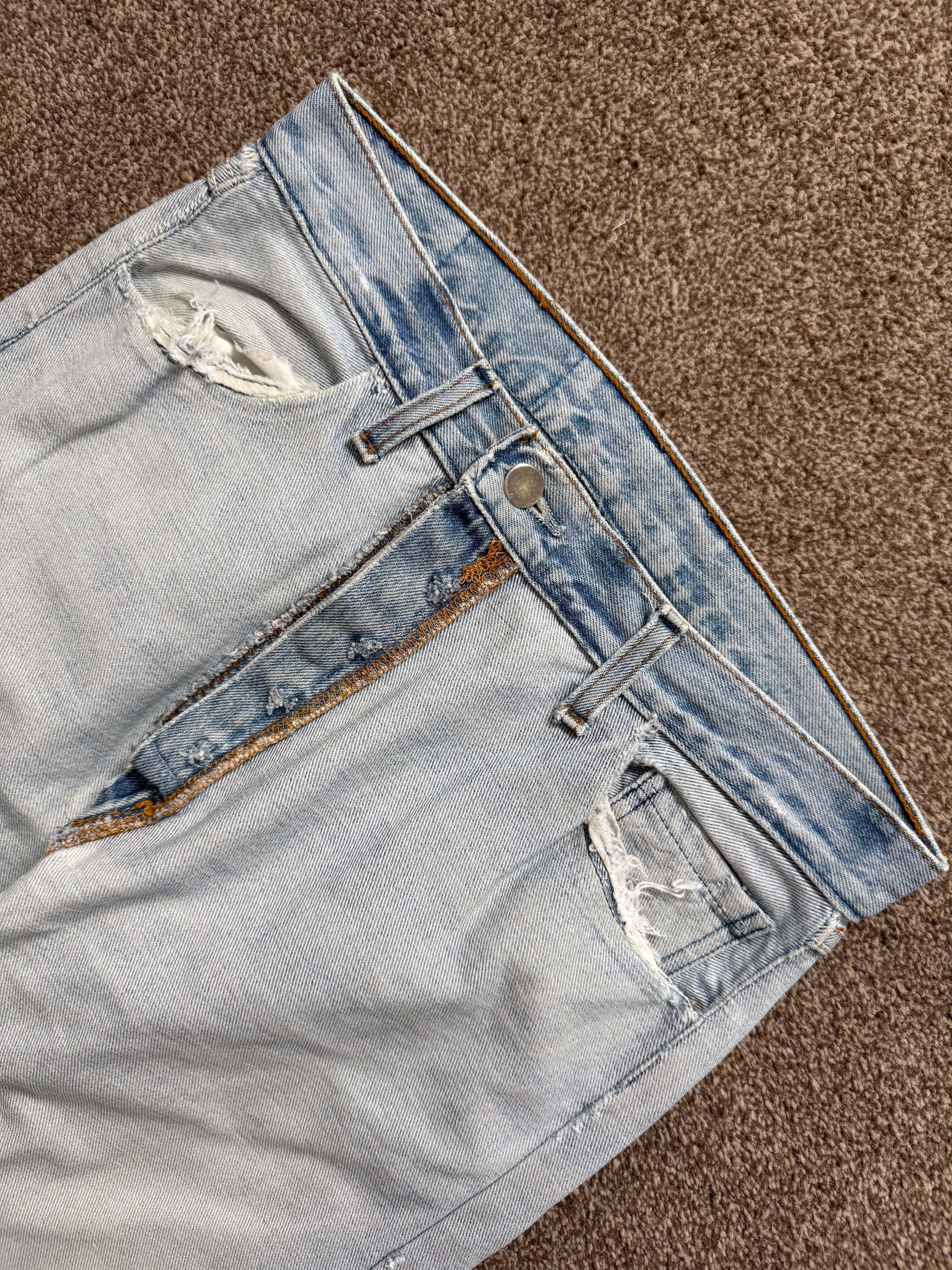 Maison Martin Margiela Artisanal Line (0)(10) SS2003 Re-Worked Inverted Denim Jeans - Size 30" Waist