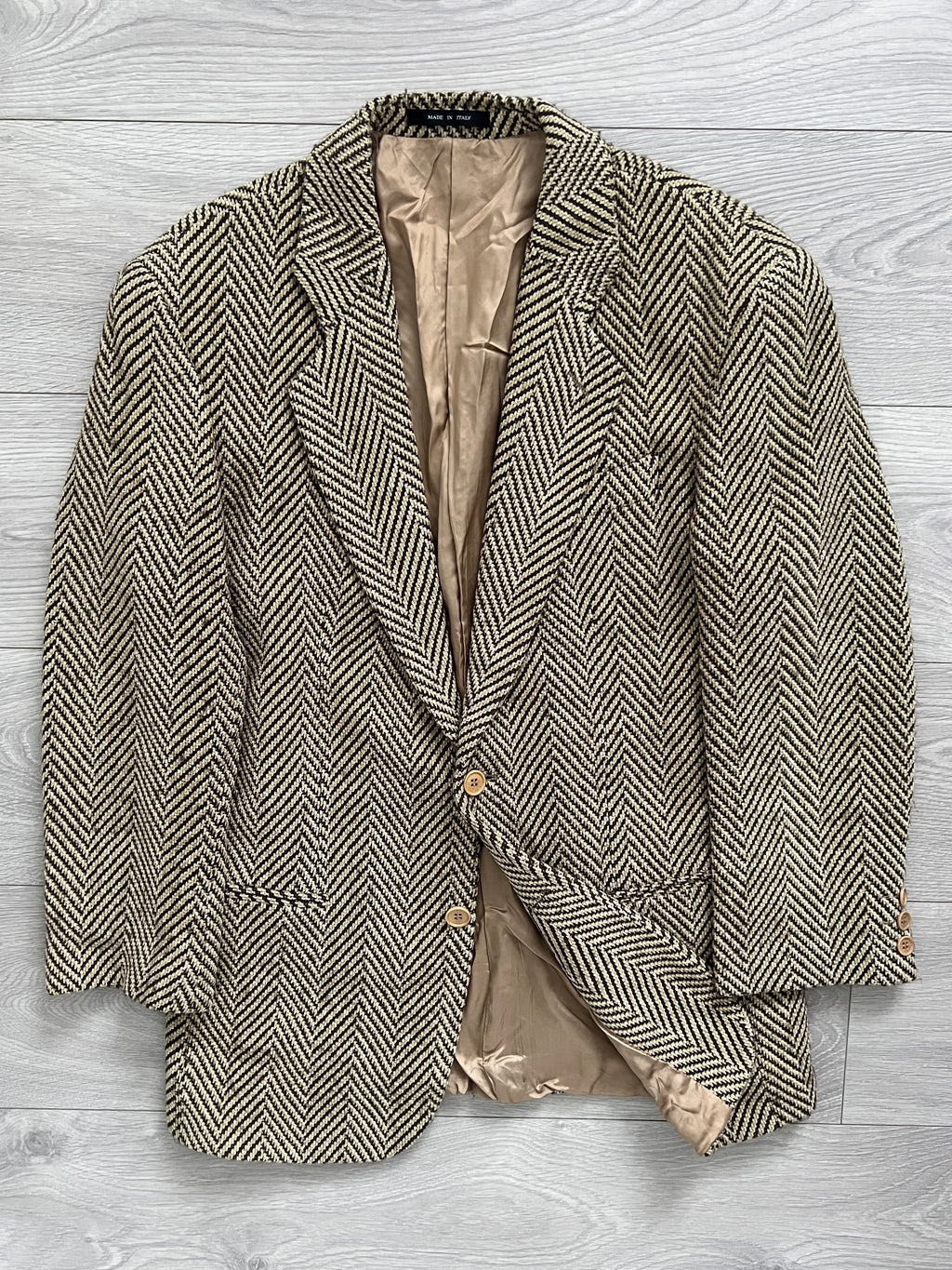 Emporio Armani 1990s Wool Herringbone Sports Jacket - Size S