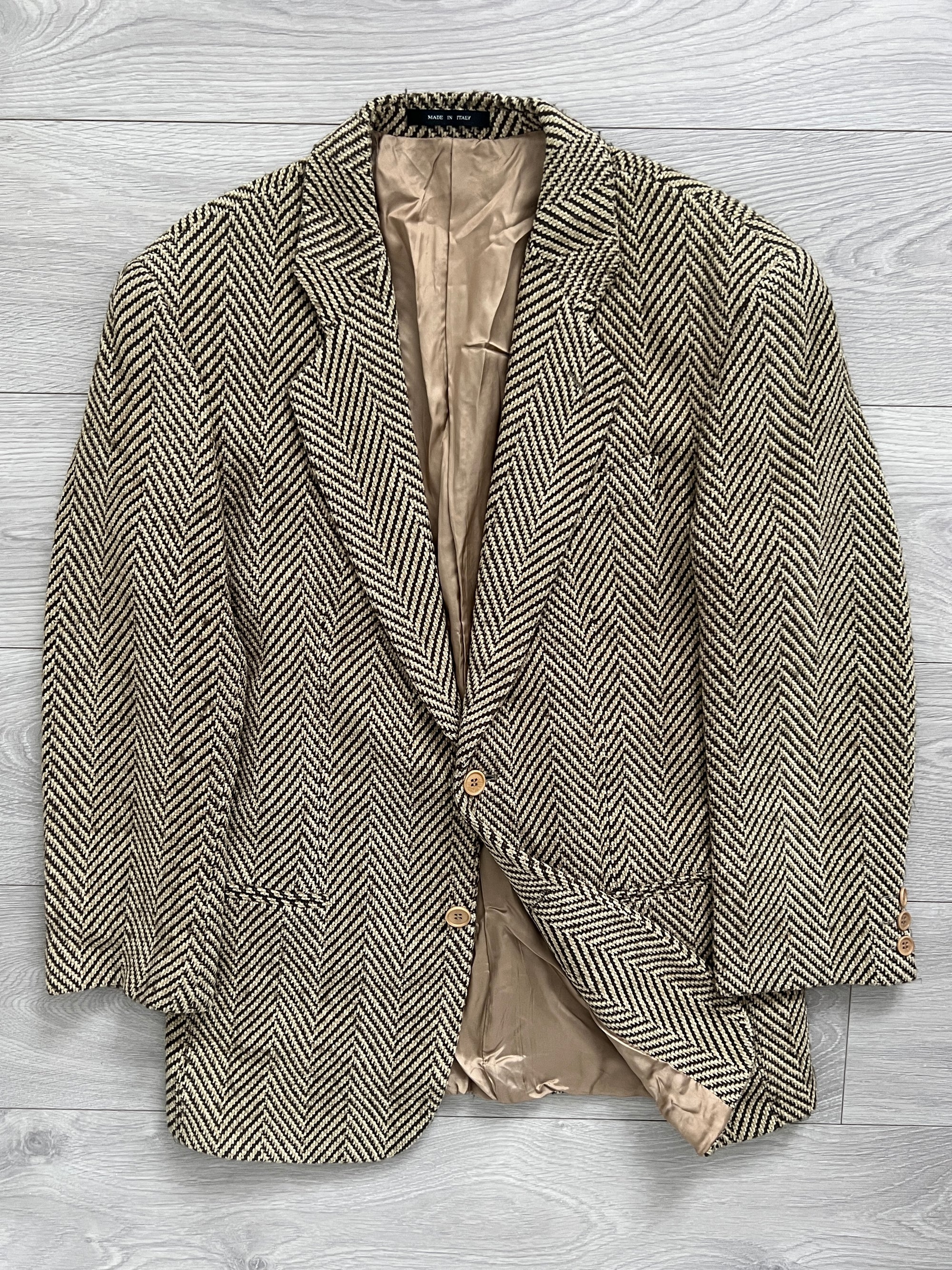 Emporio Armani 1990s Wool Herringbone Sports Jacket - Size S