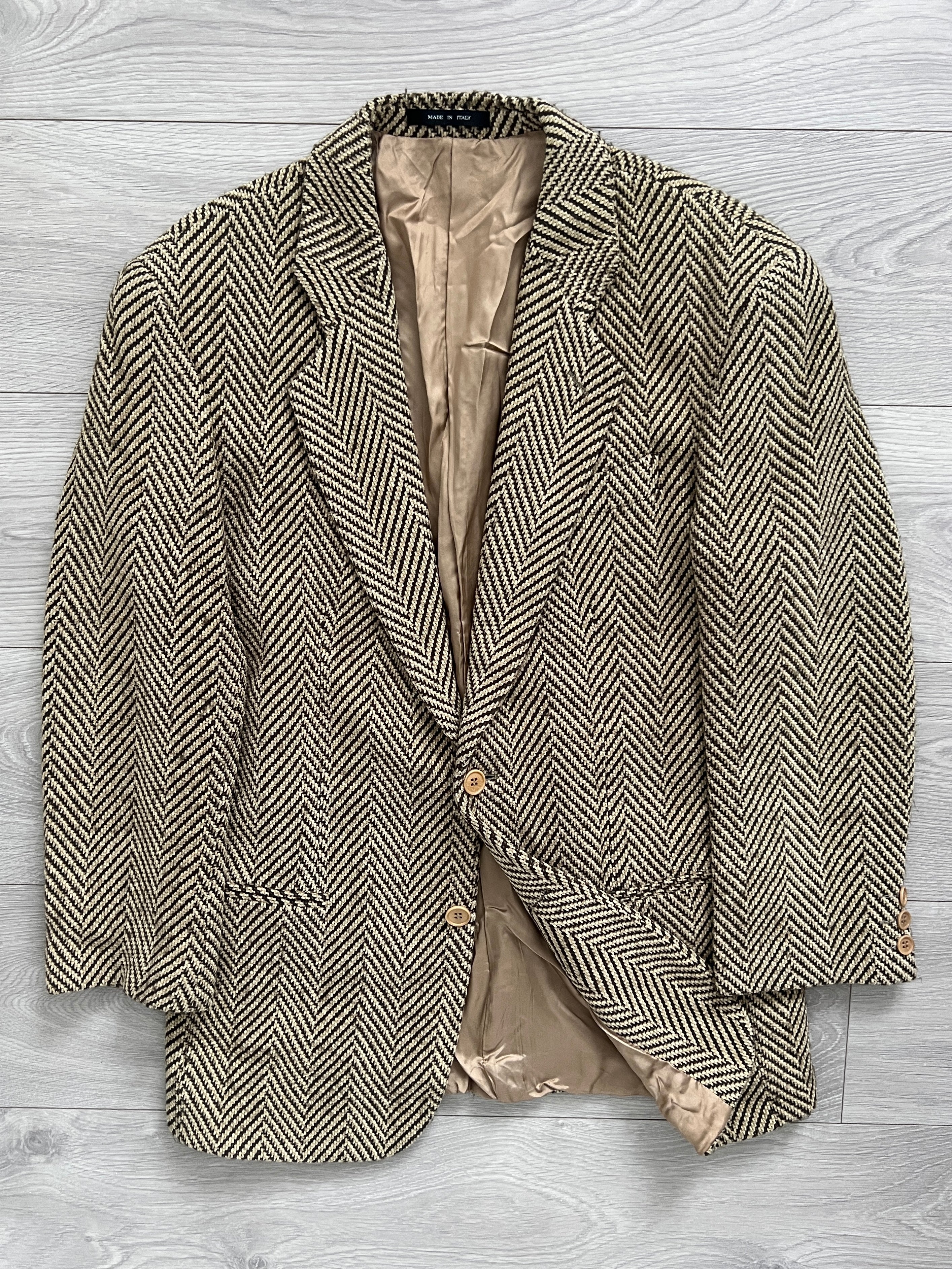 Emporio Armani 1990s Wool Herringbone Sports Jacket - Size S