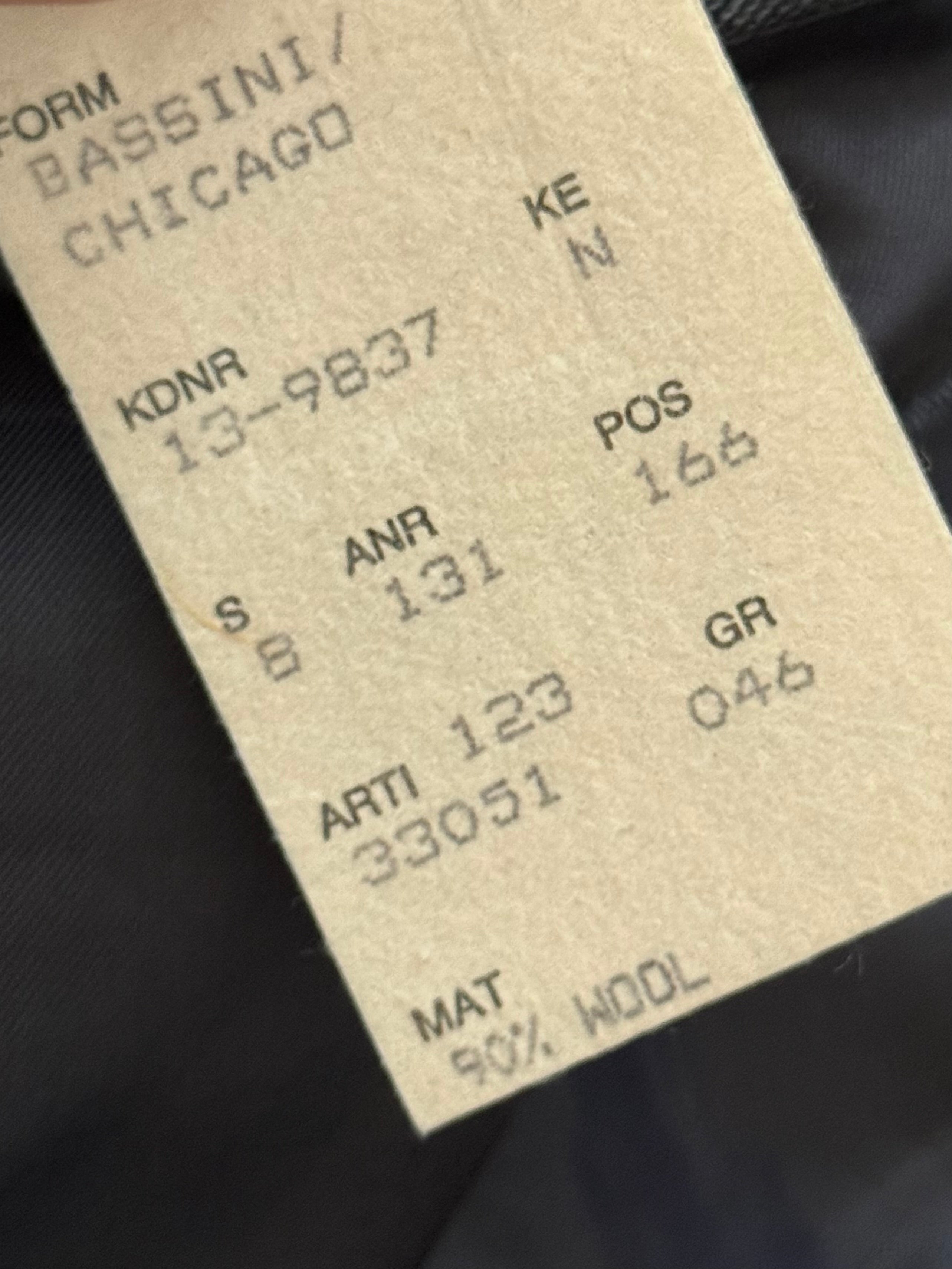 Hugo Boss 1980s 'Bassini Chicago' Peaked Lapel Double Breasted Pleated Wool Cashmere Suit - Size S Jacket / 30" Waist