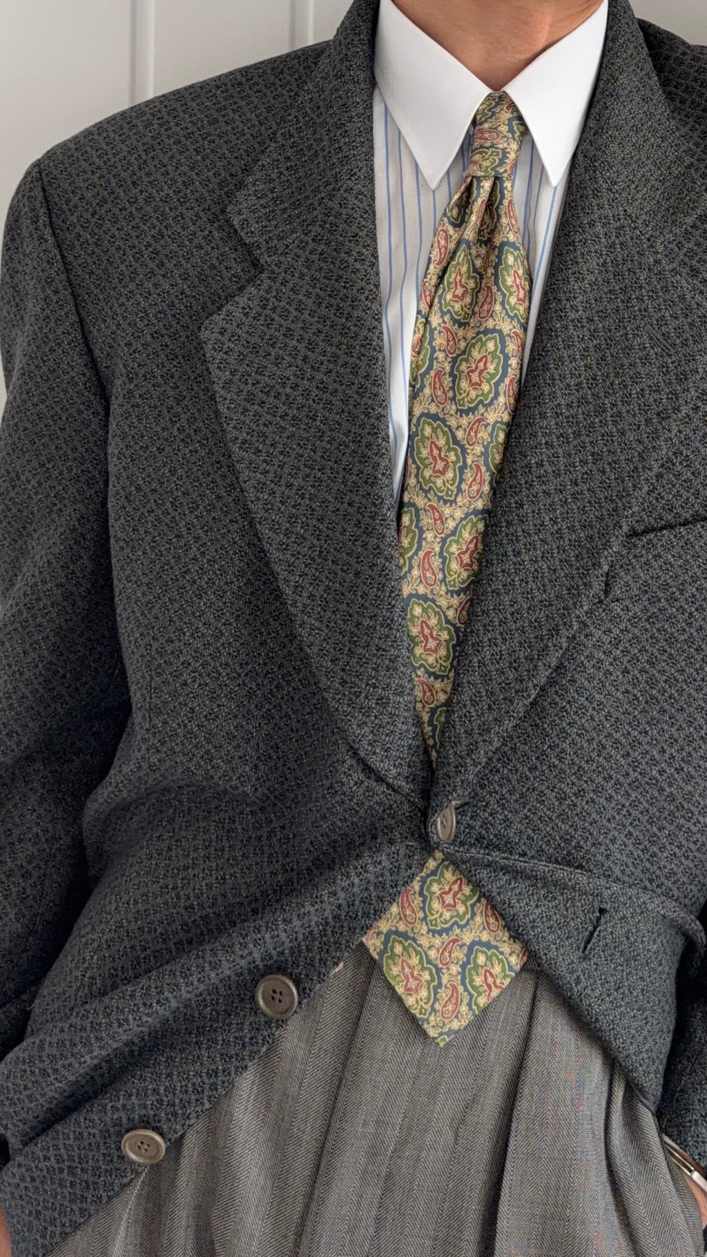 Giorgio Armani Mani 1980s 3B Textured Wool Sport Jacket Blazer - Size XXL