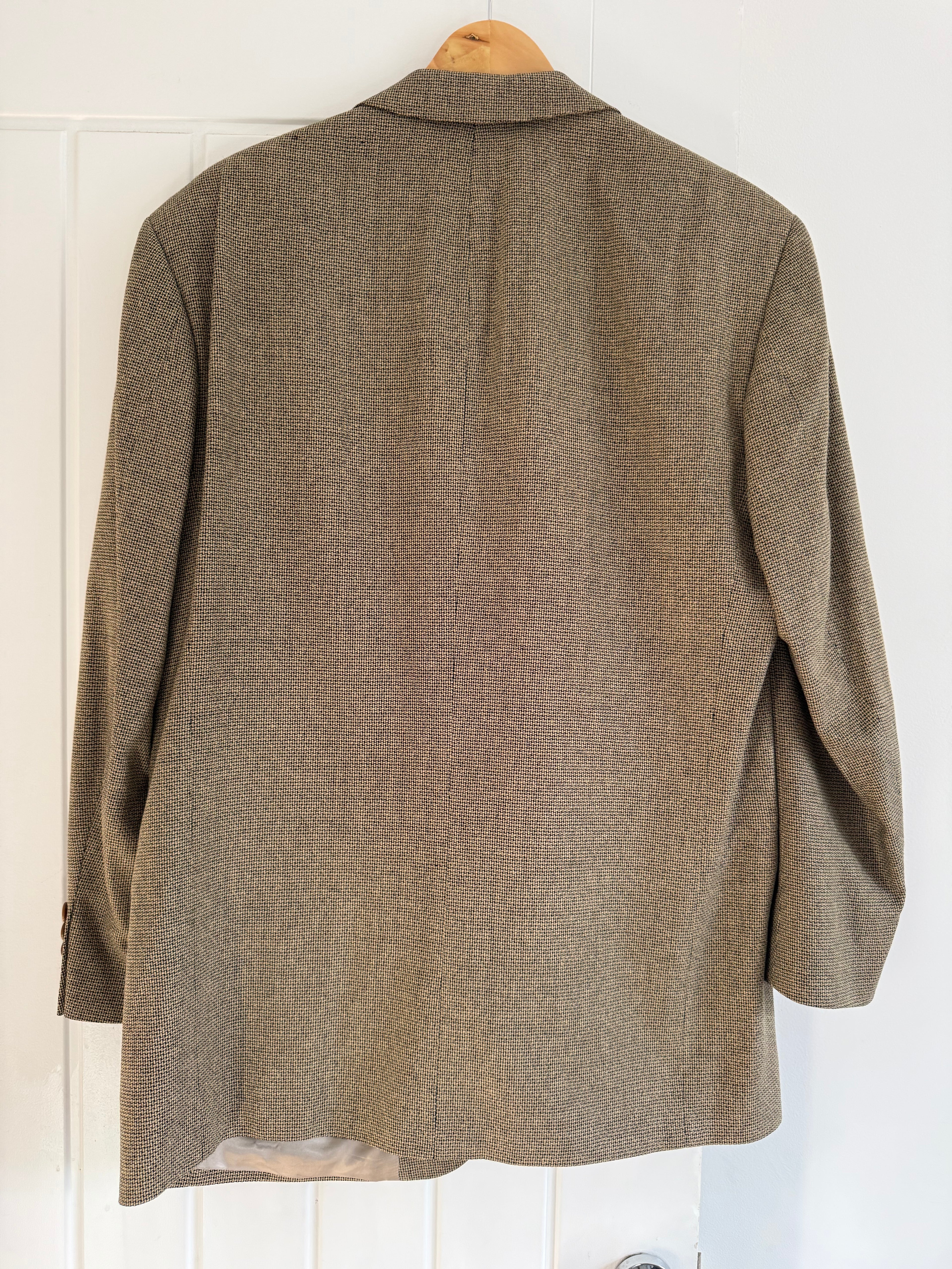 Hugo Boss 1990s Silk Wool 3B Textured Sport Jacket Blazer - Size L