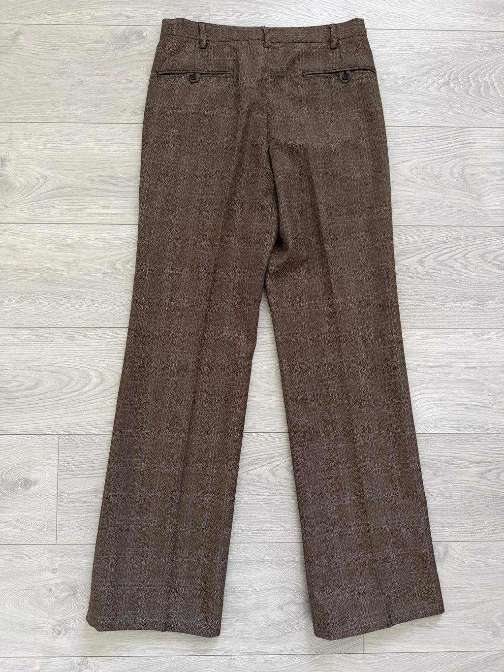 1970s Vintage Brown Wool Flared Pants - Size 31" Waist