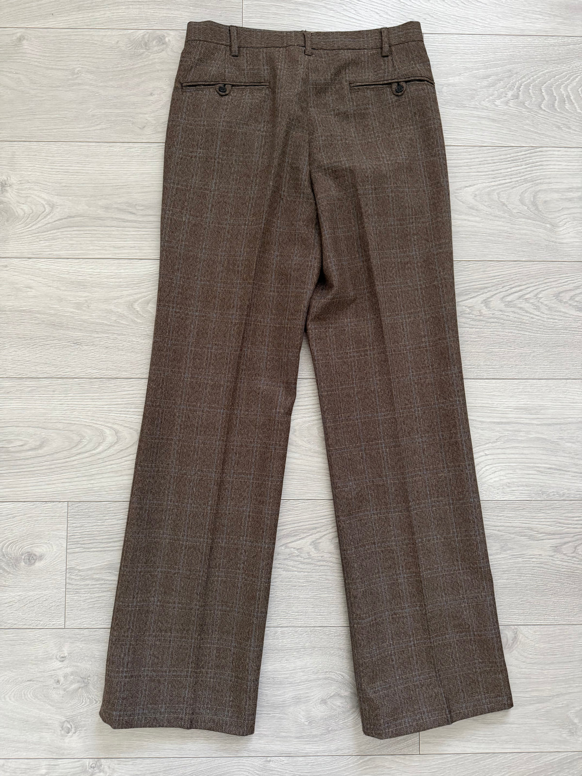 1970s Vintage Brown Wool Flared Pants - Size 31" Waist