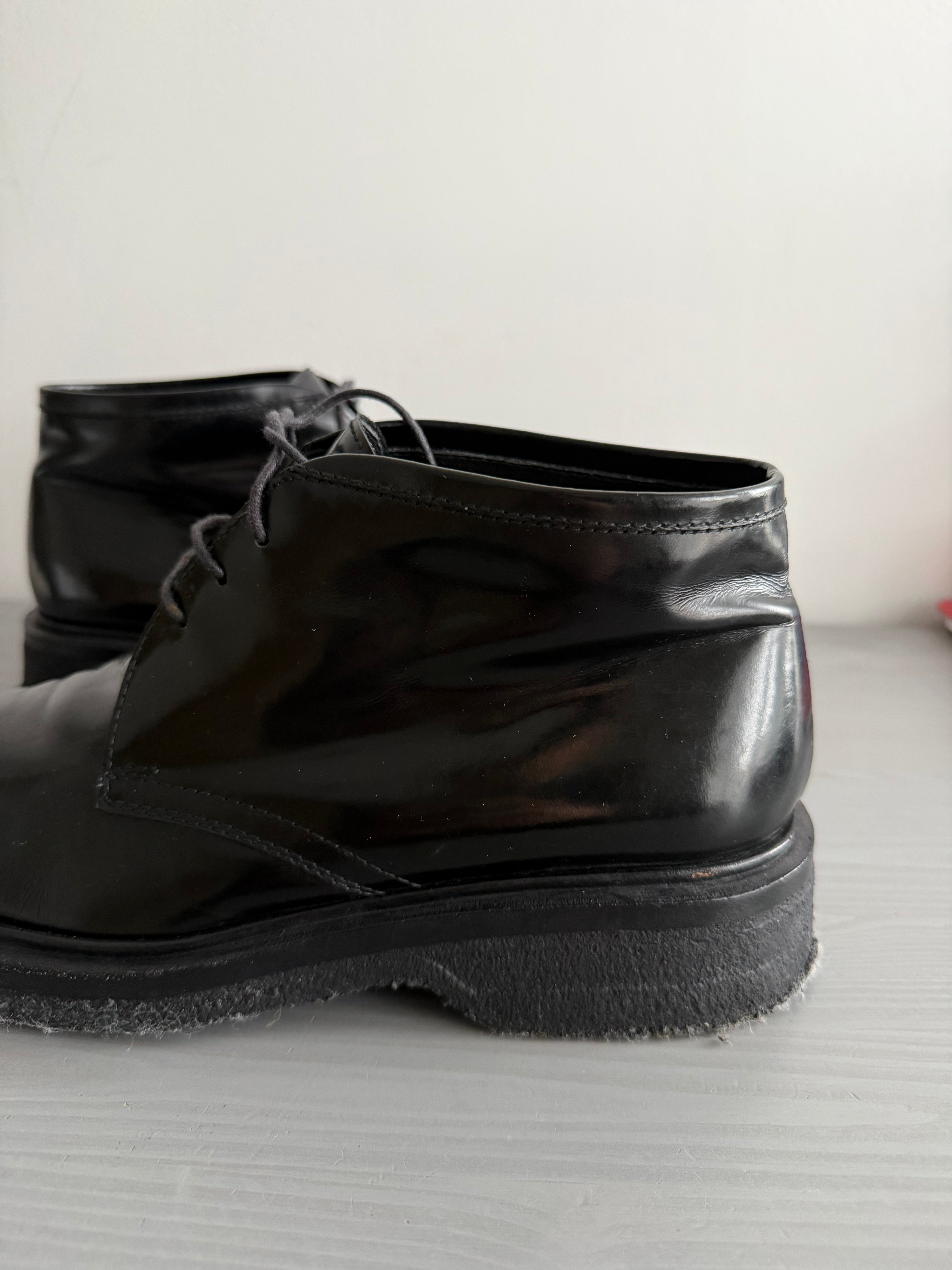 Prada 1999 Crepe Sole Square Toe Leather Chukka Boots - Size US9