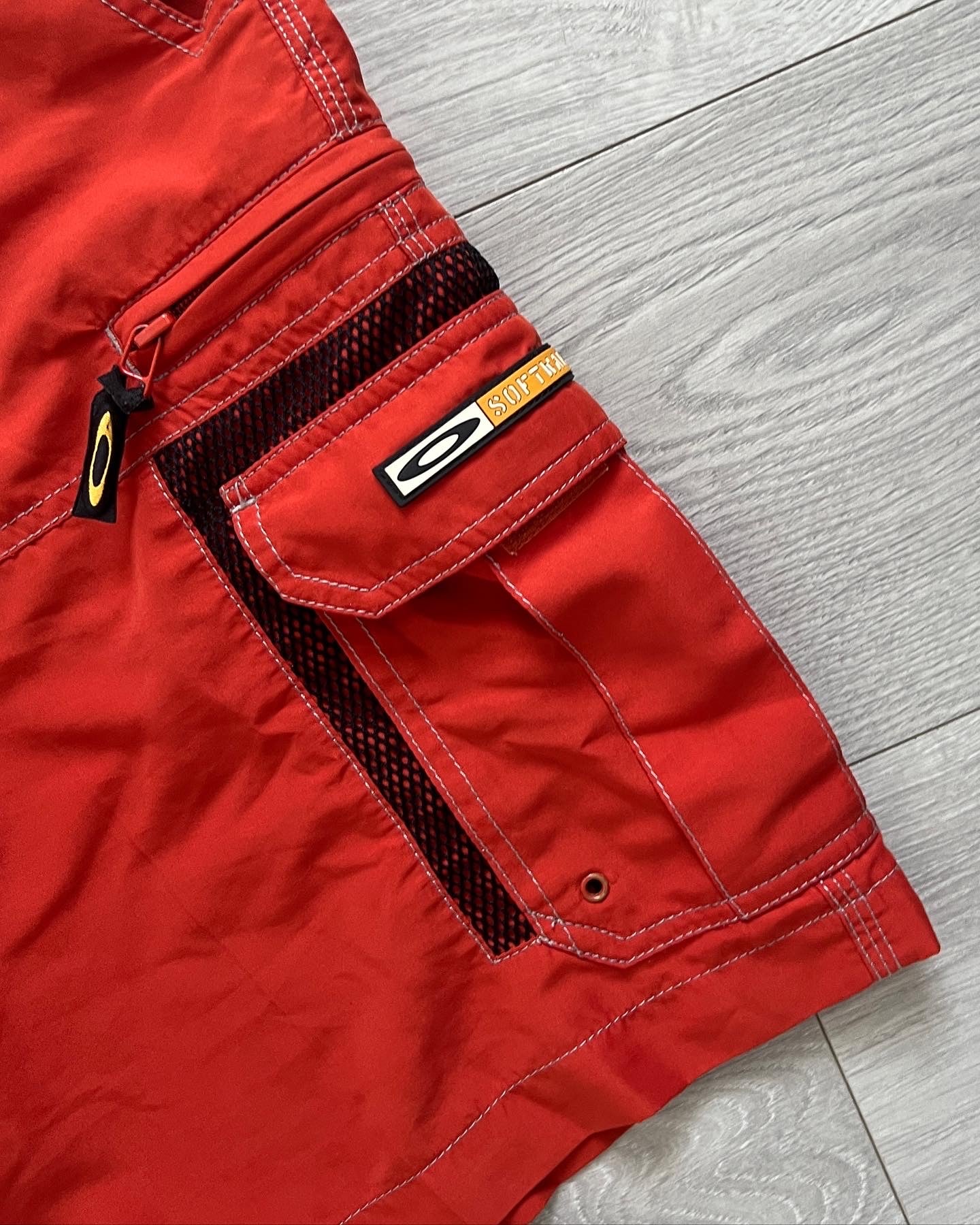 Oakley 2000s Technical Cargo Pocket Rust Orange Shorts - Size 30