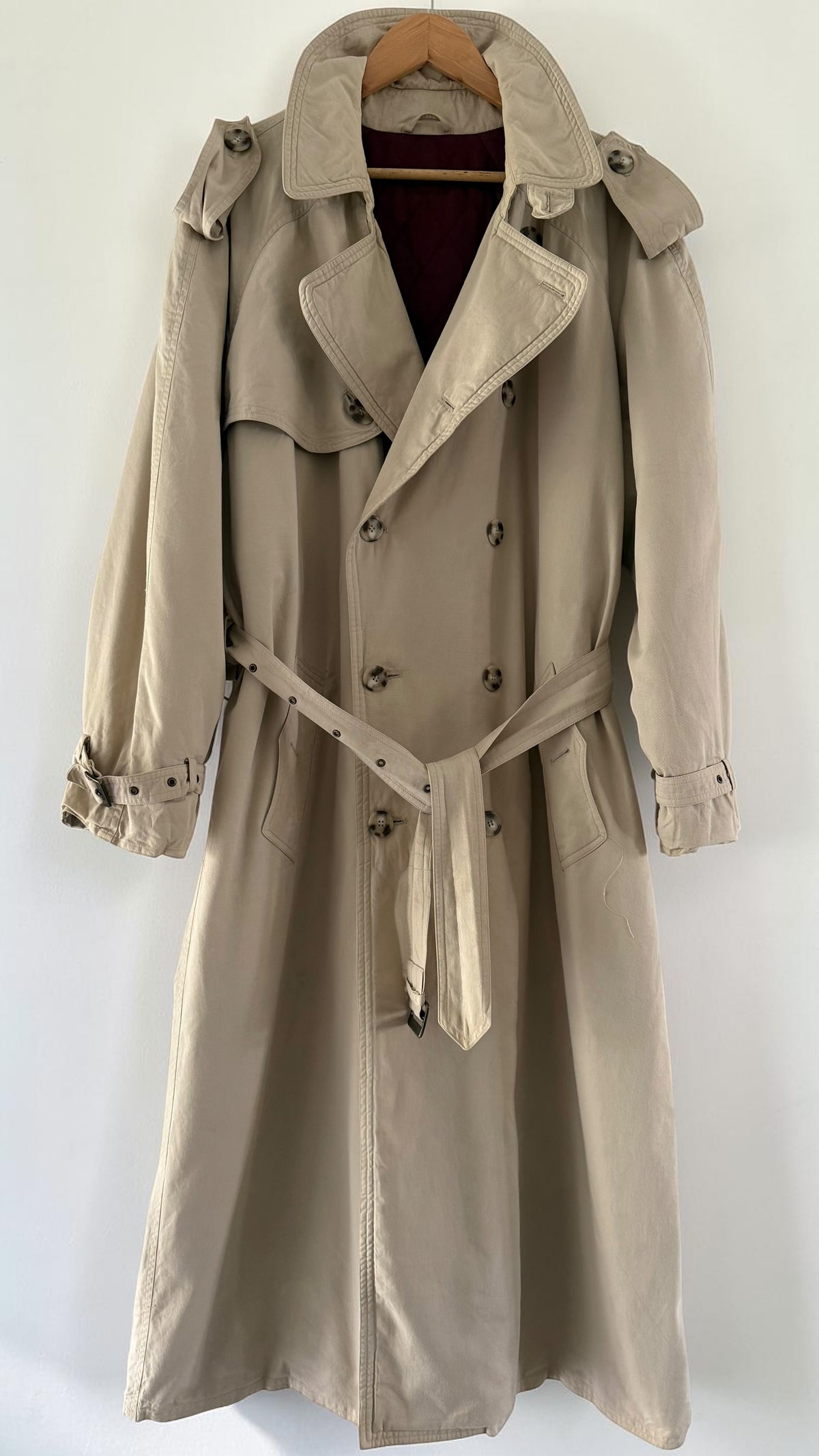 Hugo Boss 1980s Padded Power Trench Coat - Size L
