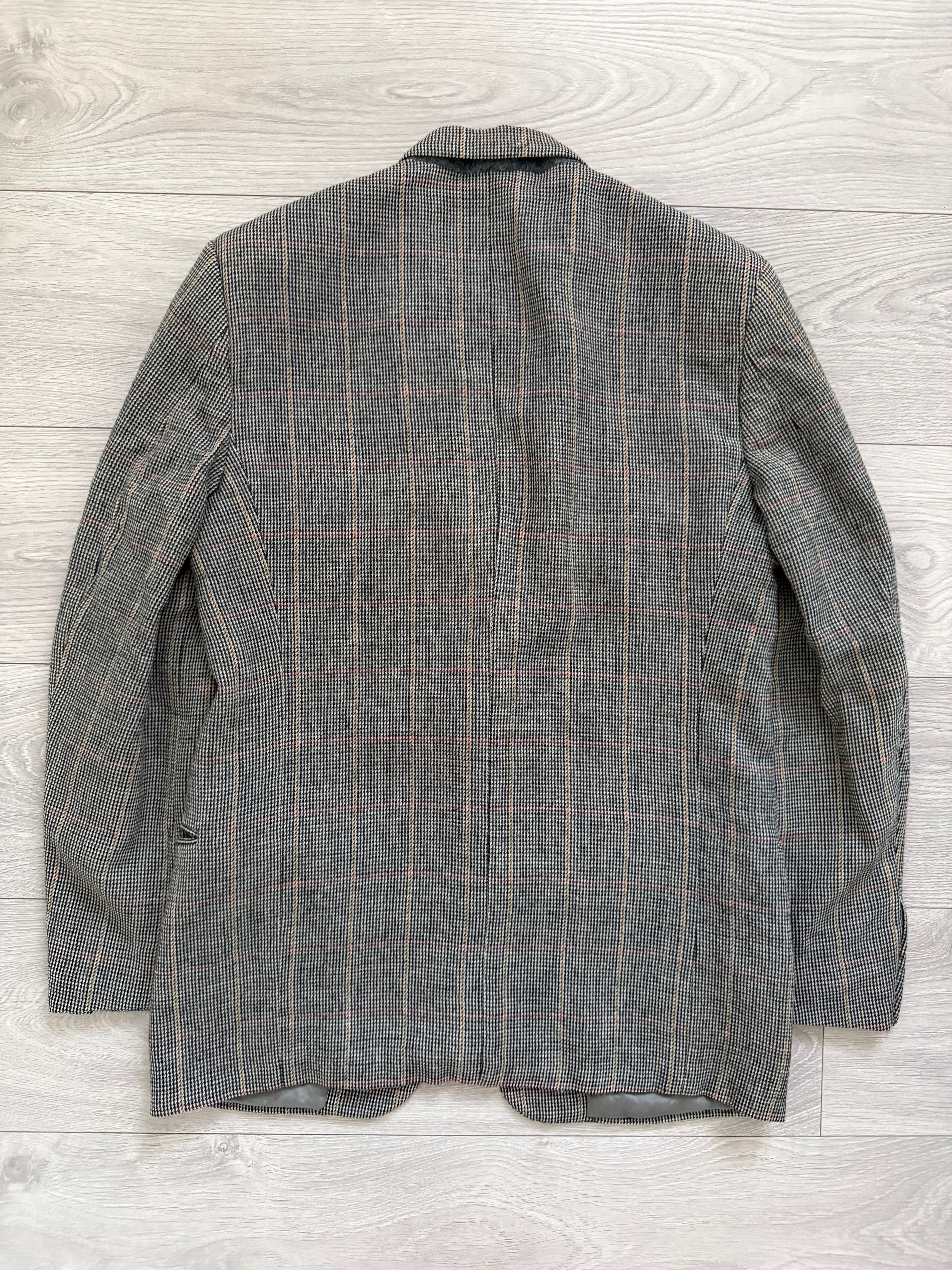 Valentino 1980s 2B Check Wool Sports Blazer Jacket - Size S