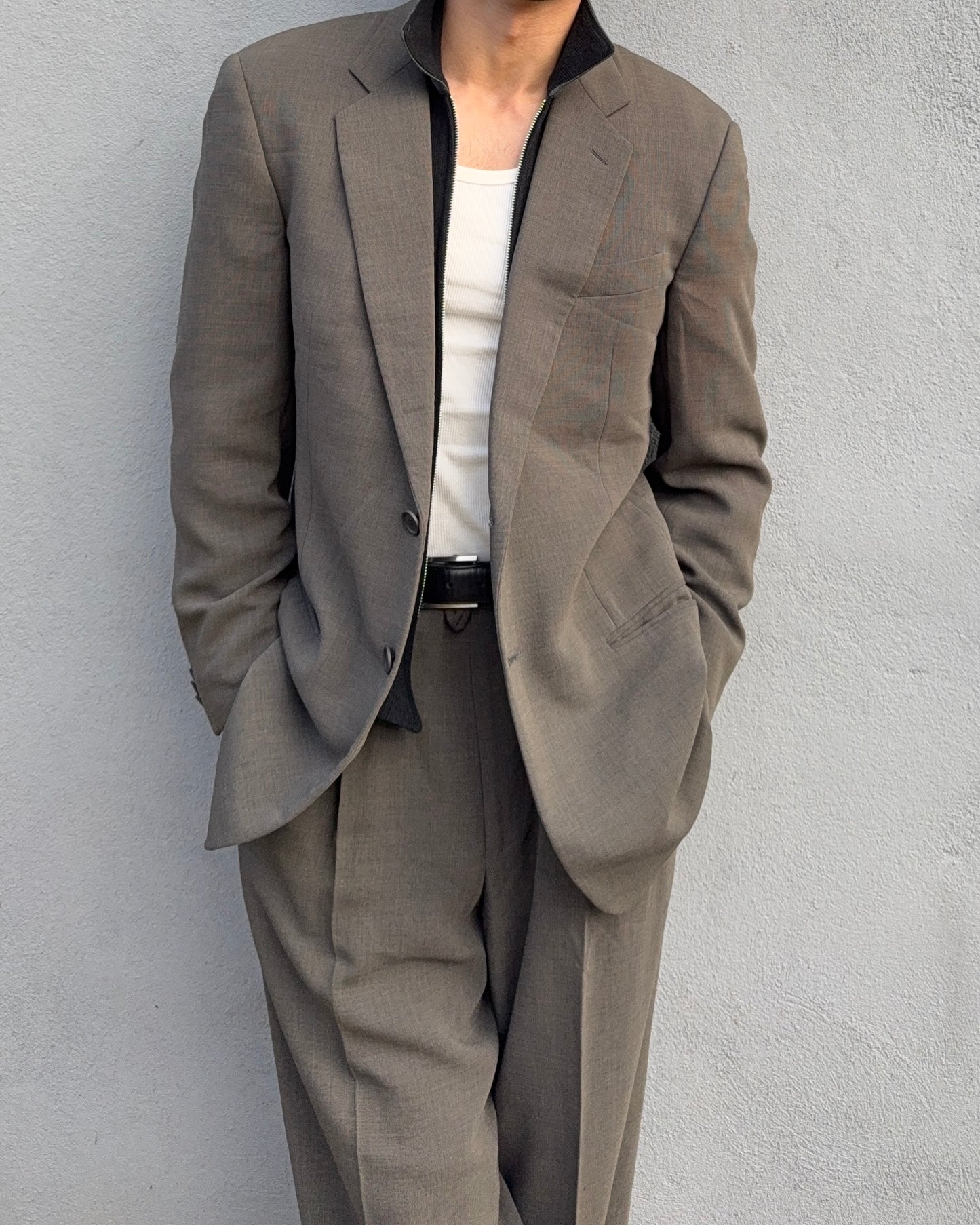 Giorgio Armani 1990s Brown Pleated Wool Suit - Size M Jacket / 32" Waist