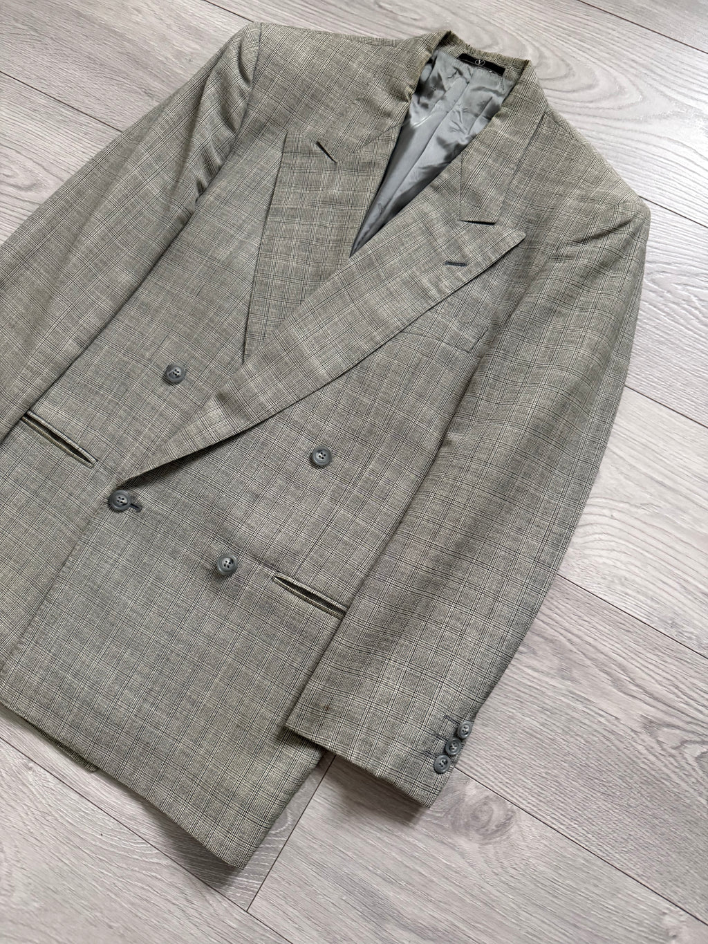 Valentino 1980s Peaked Lapel Double Breasted Wool Sports Blazer Jacket - Size S