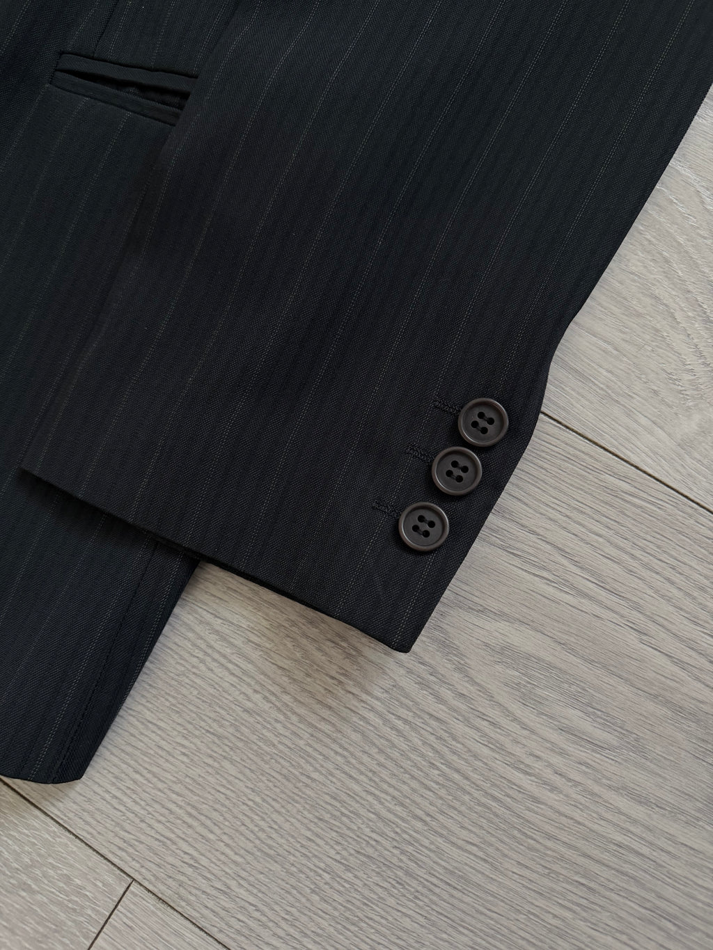 Womens Emporio Armani 1990s Peaked Lapel Double Breasted Wool Suit - Size M Jacket / 26" Waist