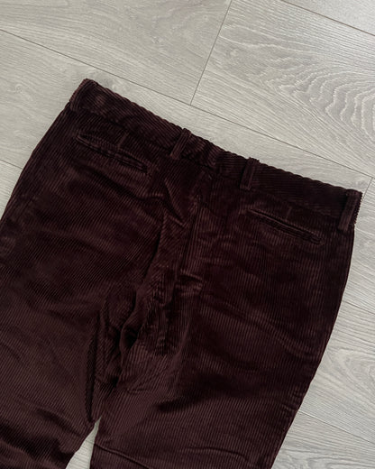 Maison Martin Margiela FW2003 Jumbo-Corduroy Burgundy Trousers - Size 36