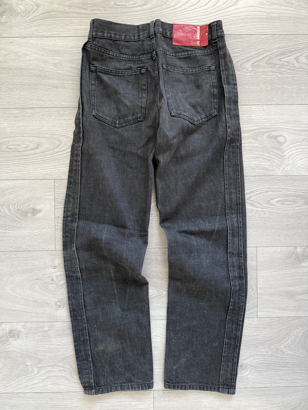 Jil Sander by Raf Simons Side Panelled Washed Grey Denim Jeans - Size 29