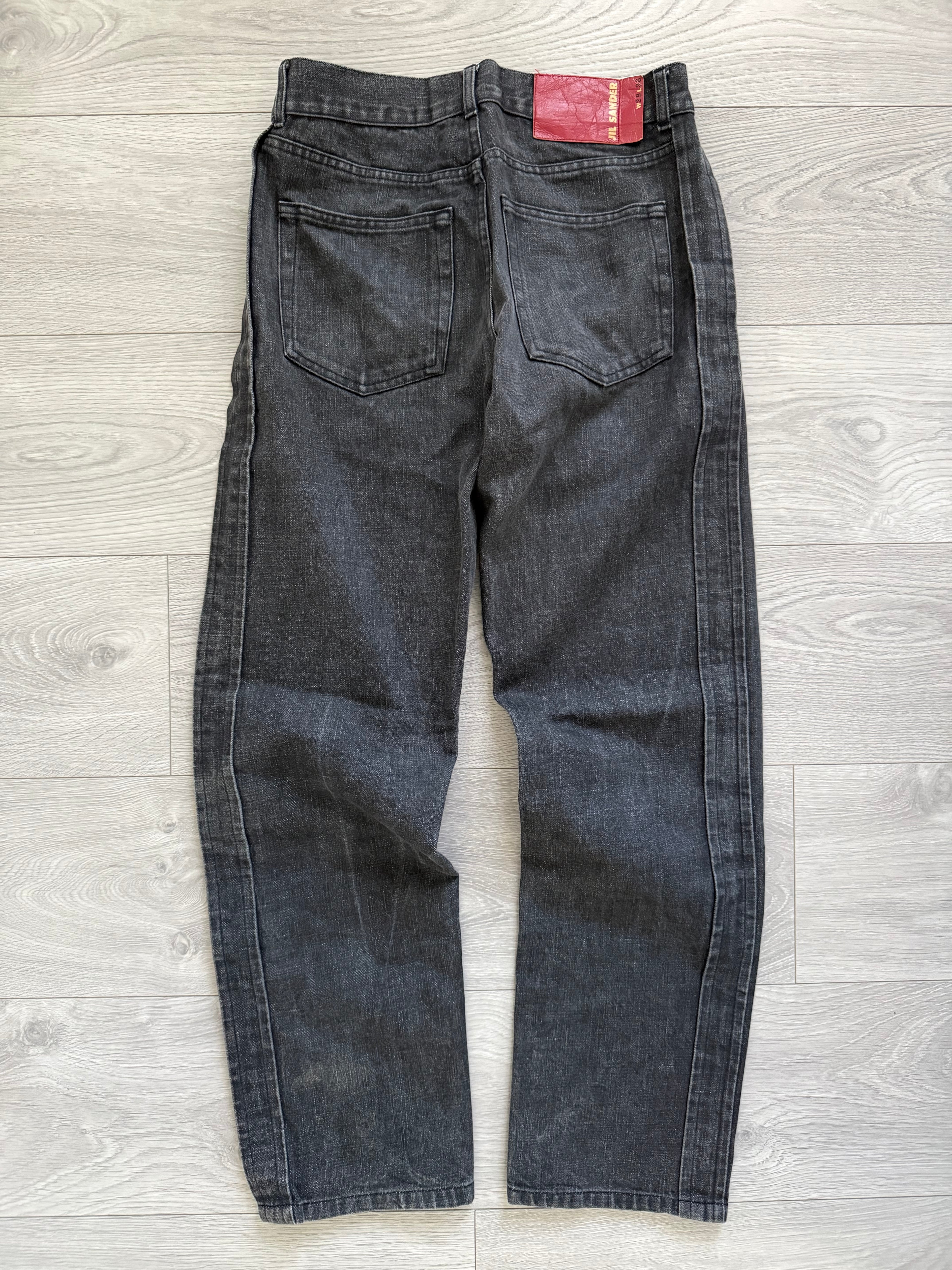 Jil Sander by Raf Simons Side Panelled Washed Grey Denim Jeans - Size 29