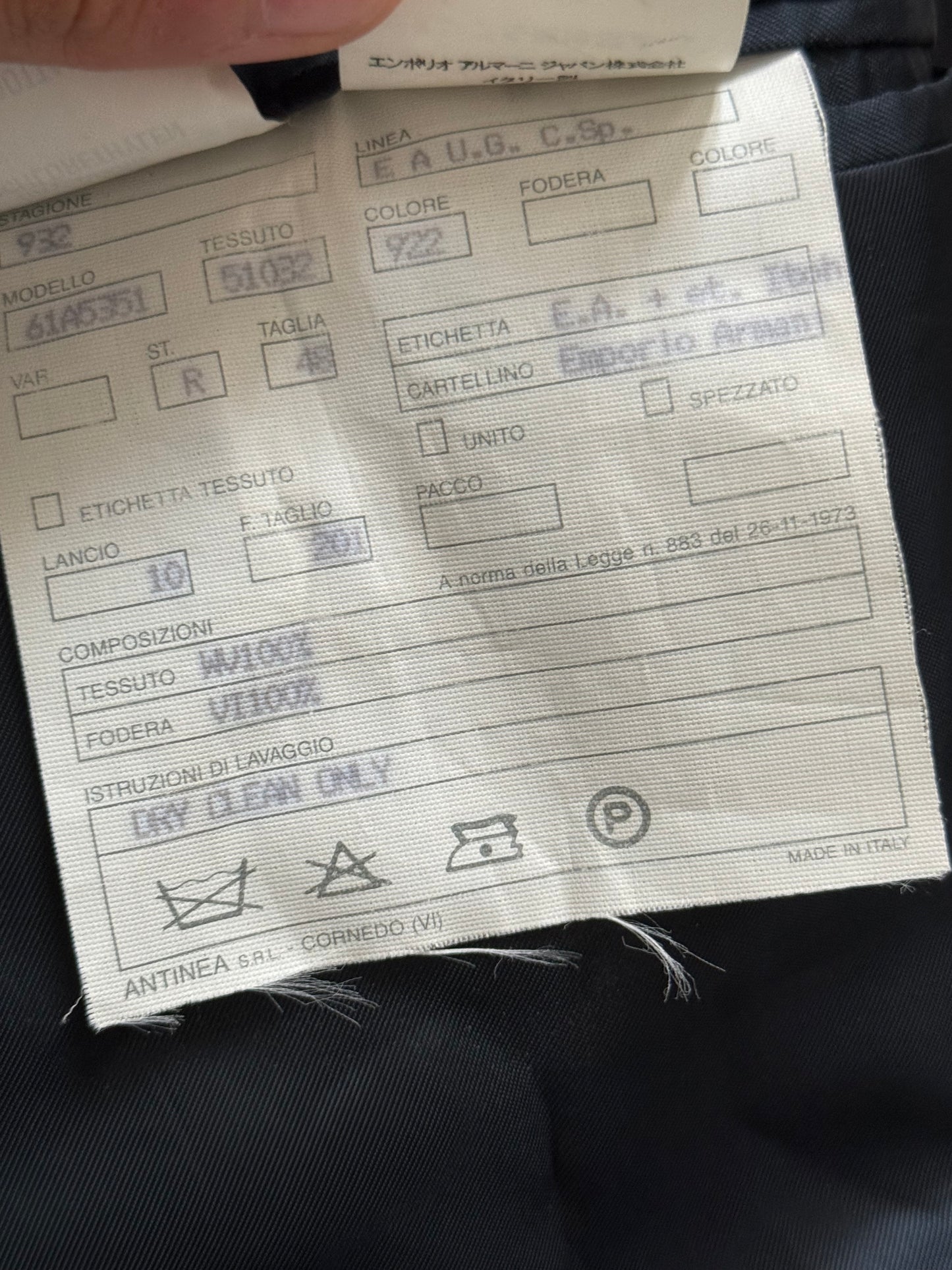 Emporio Armani 1990s Double-Breasted Wool Suit - Size M Jacket / 32" Waist