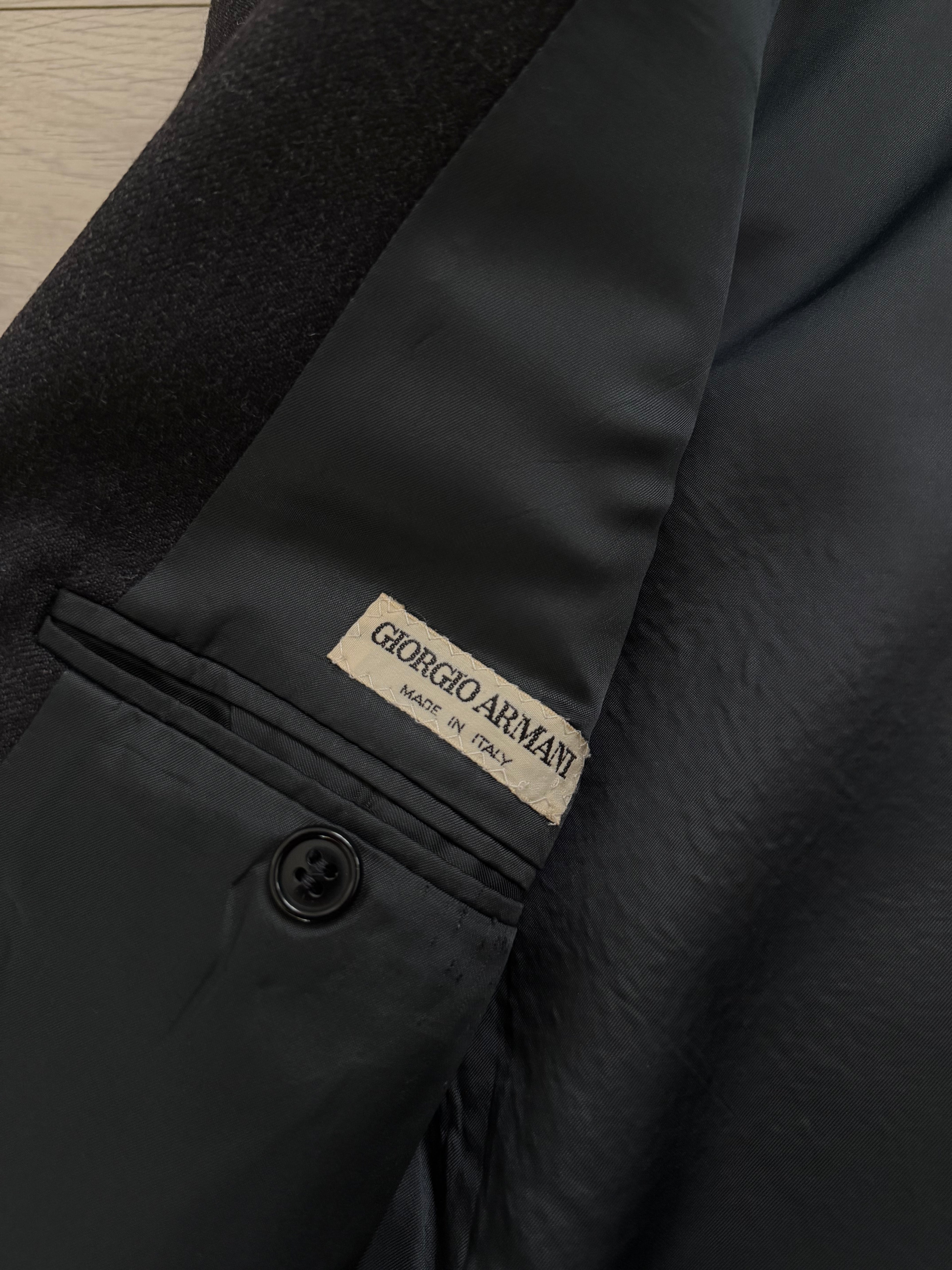Giorgio Armani Mainline 1980s 2B Double Pleat Wool Charcoal Grey Suit - Size S Jacket / 30" Waist