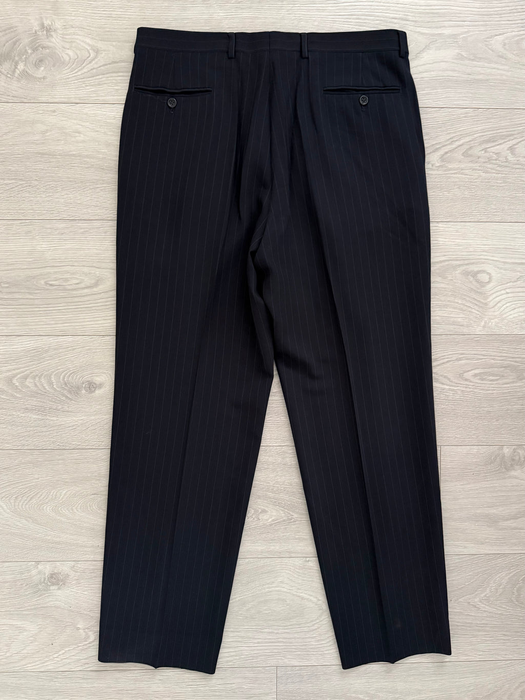 Armani 1990s Striped Wool Pleated Suit - Size XL Jacket / 36" Waist