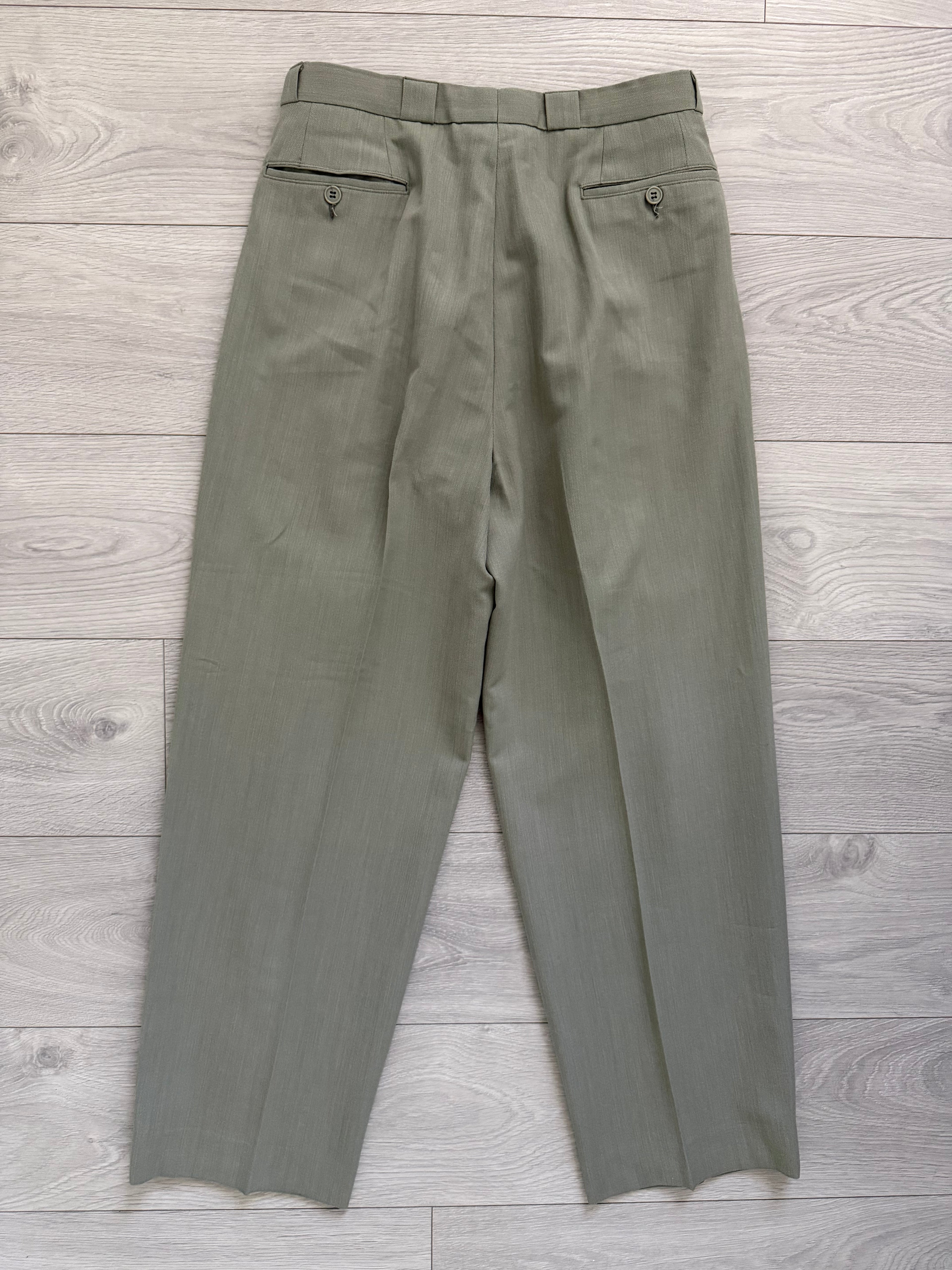 Emporio Armani 1980s 2B Taupe Siege Double-Pleat Wool Suit  - Size M Jacket / 31" Waist
