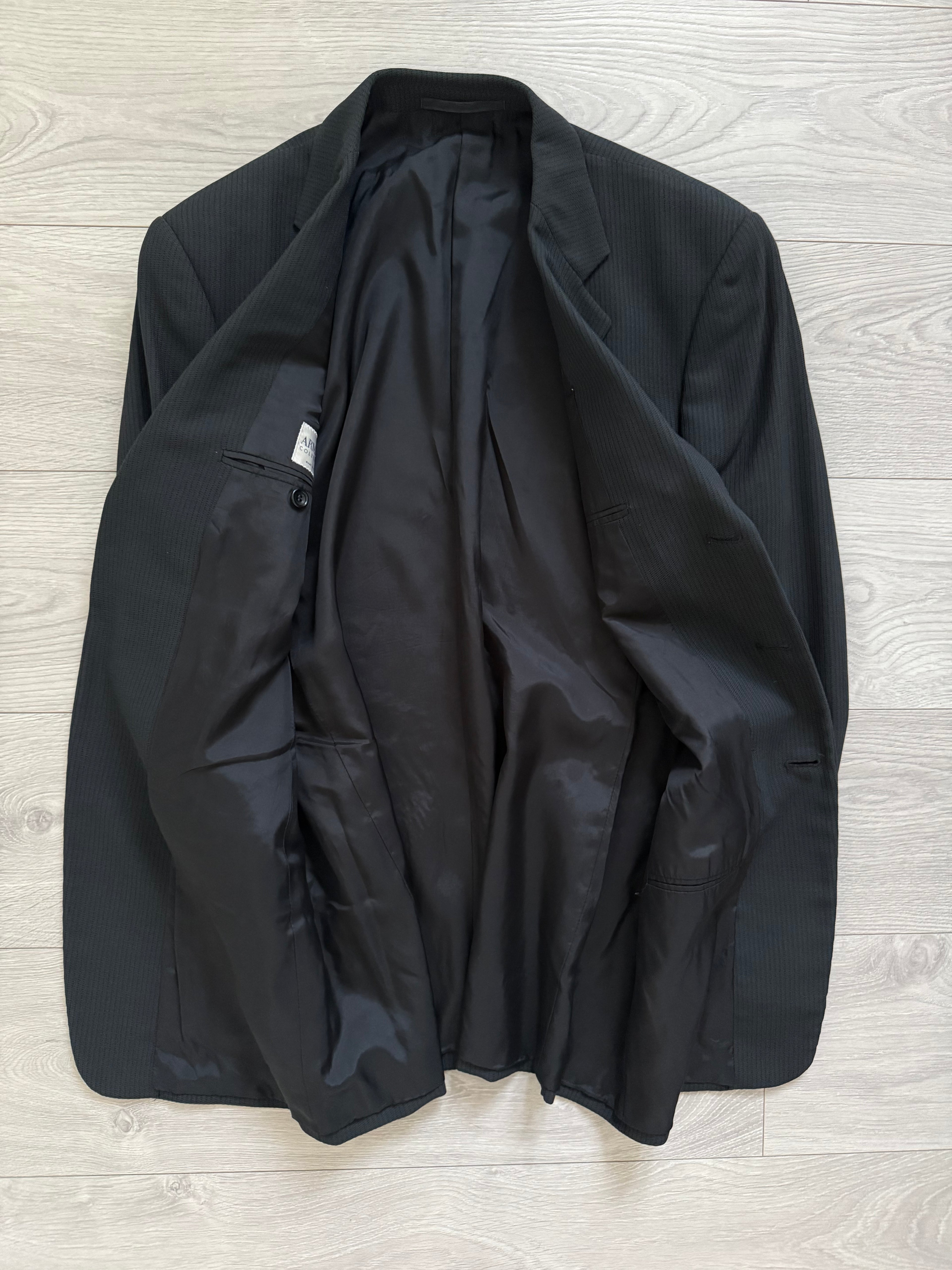 Armani 1990s 3B Draped Woven Wool Pleated Suit - Size L Jacket / 34" Waist