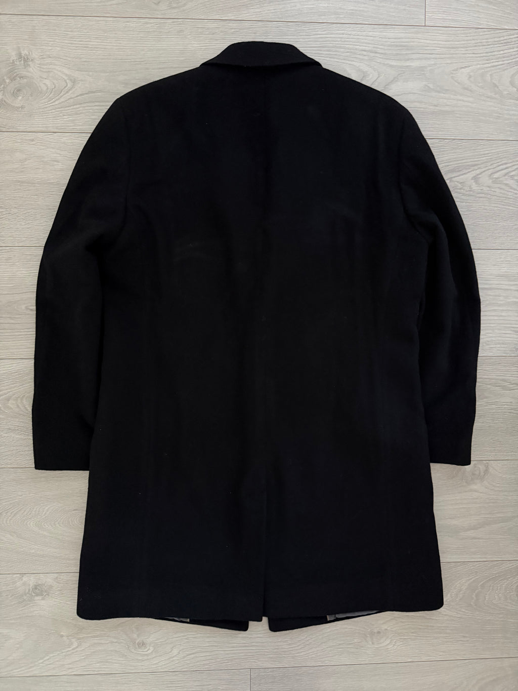 Hugo Boss 1990s 'Stratus' Wool Cashmere Black Coat - Size M
