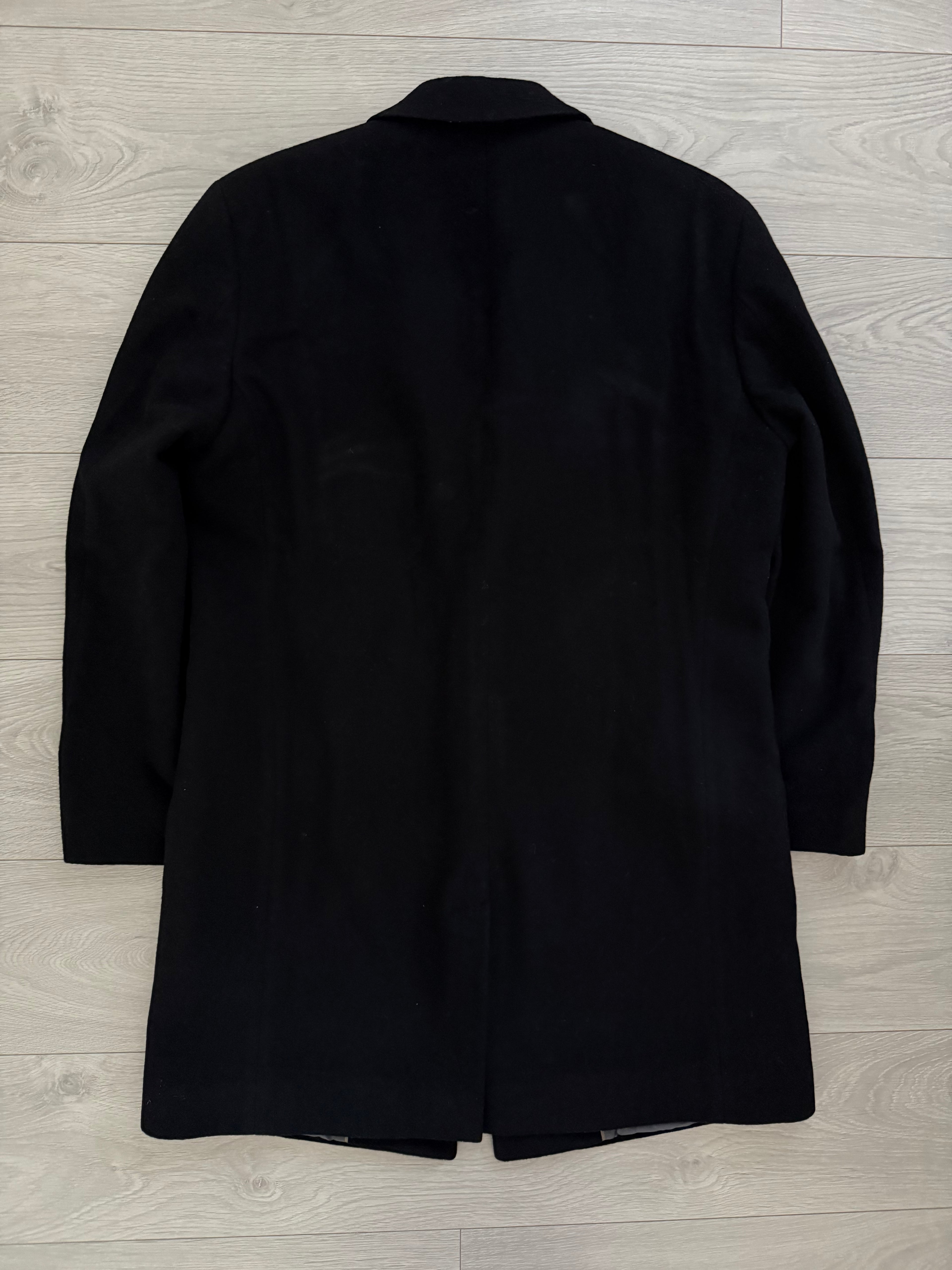 Hugo Boss 1990s 'Stratus' Wool Cashmere Black Coat - Size M