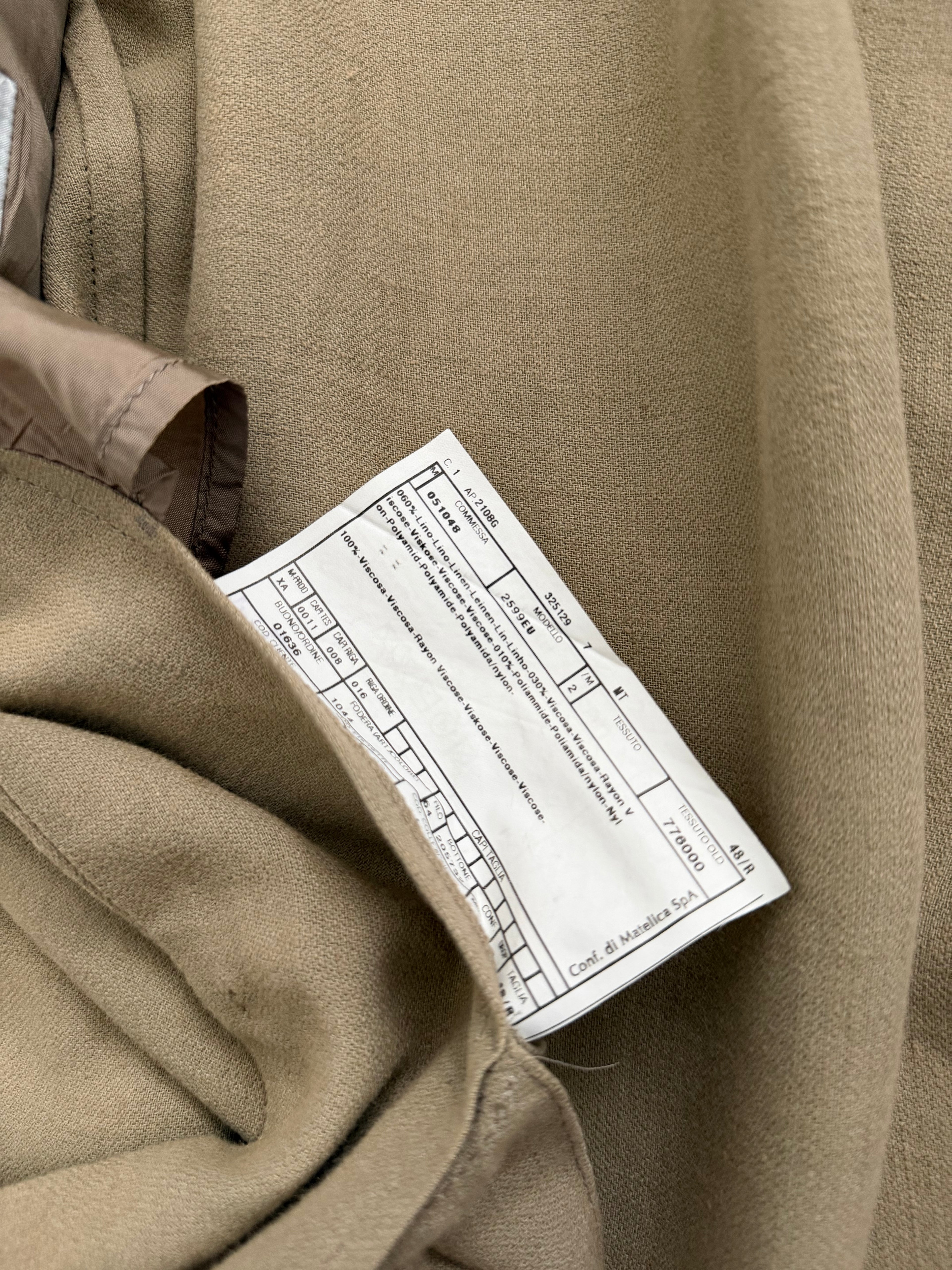 Armani 1990s 3B Linen Blend Unstructured Suit Beige - Size M Jacket / 32" Waist