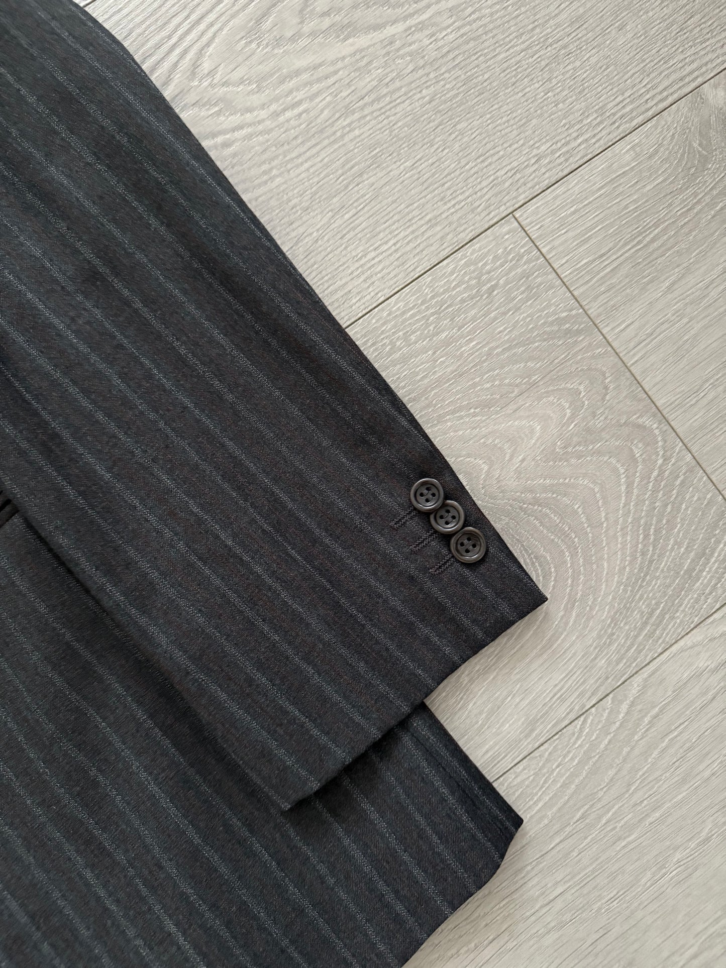 Armani 1990s Double Breasted Pleated Wool Suit - Size L Jacket / 34" Waist