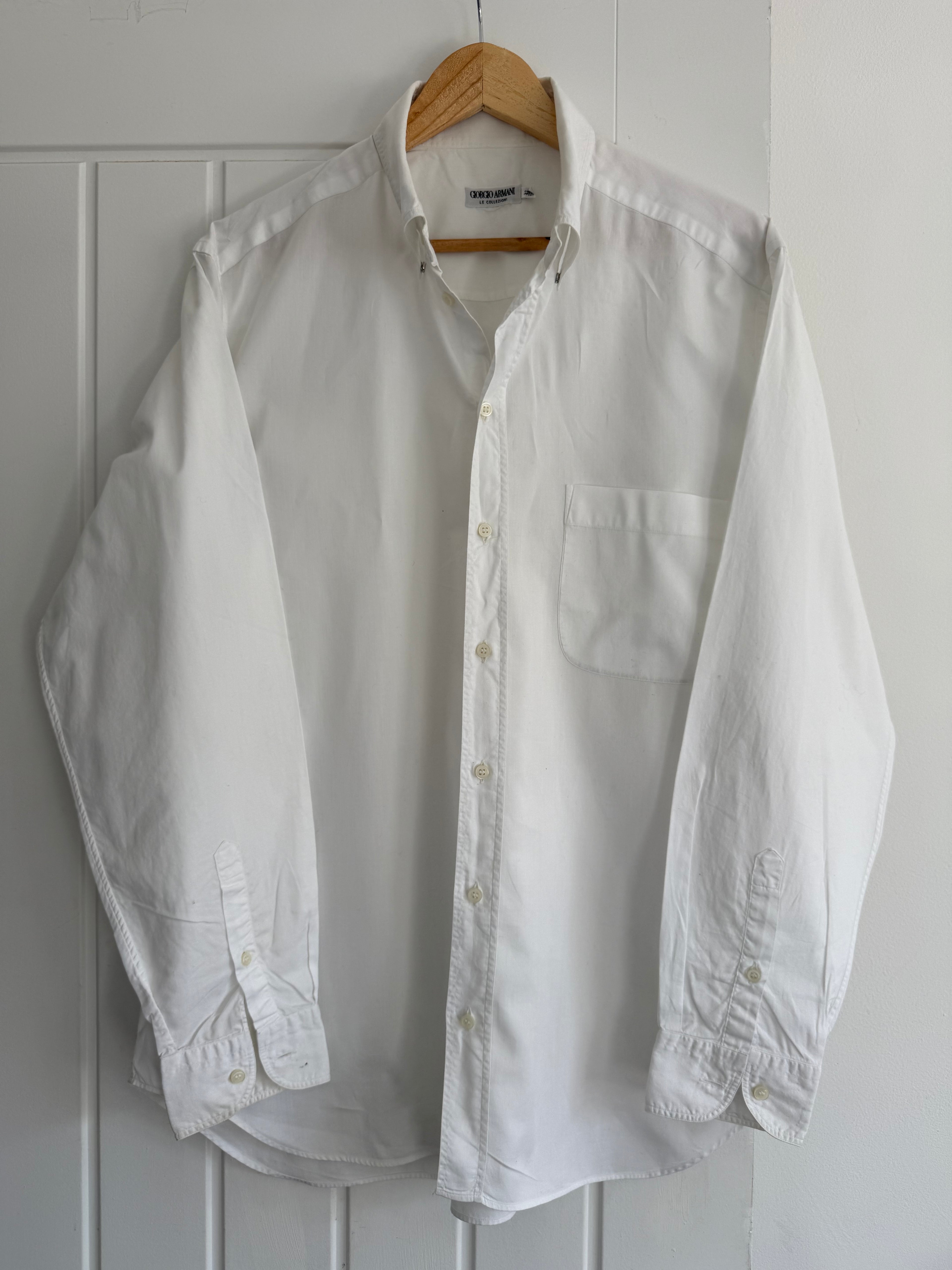 Giorgio Armani 1980s White Shirt - Size L