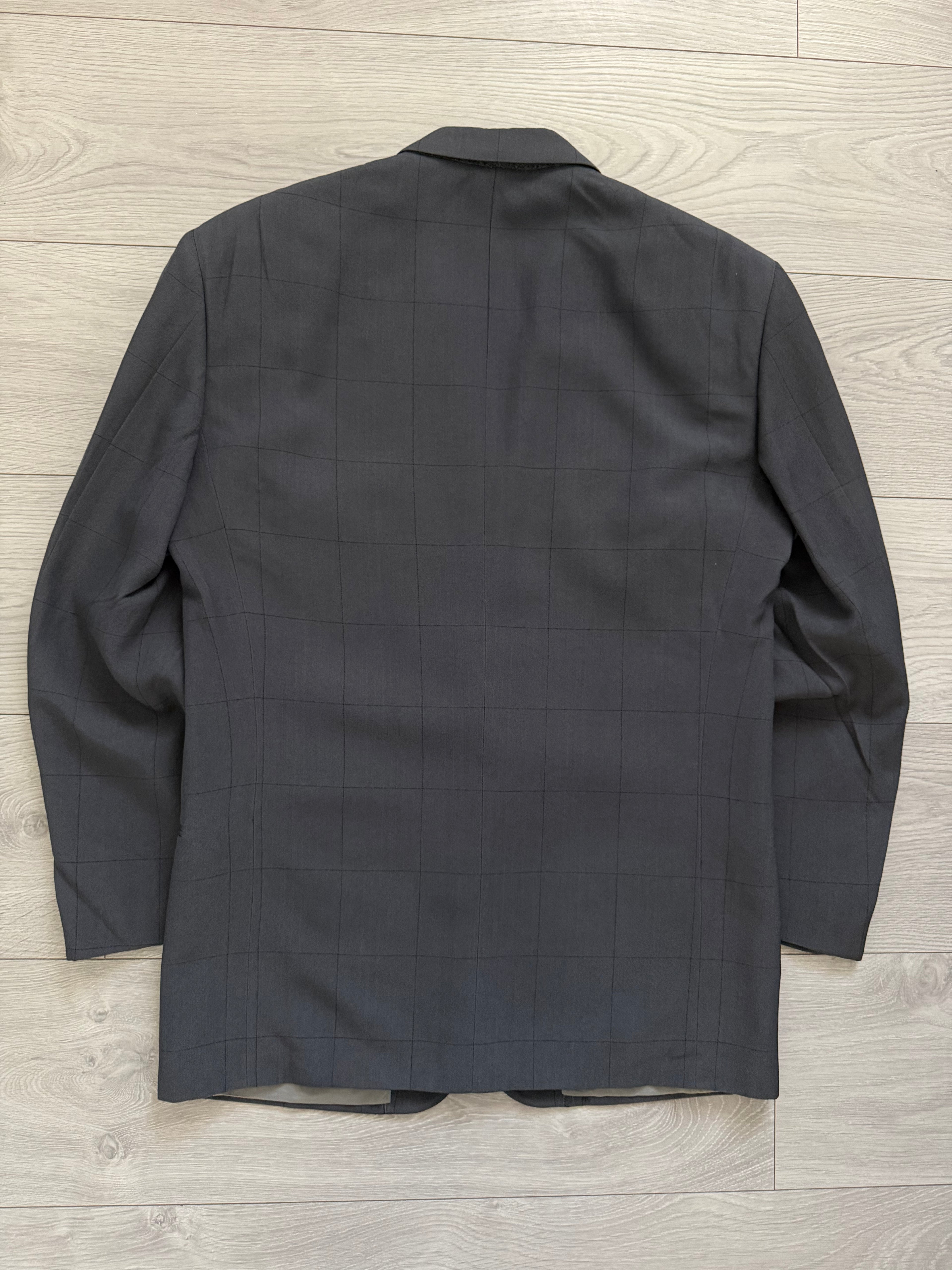 Giorgio Armani Mainline 1980s 2B Double Pleat Draped Grey Suit - Size S Jacket / 29" Waist