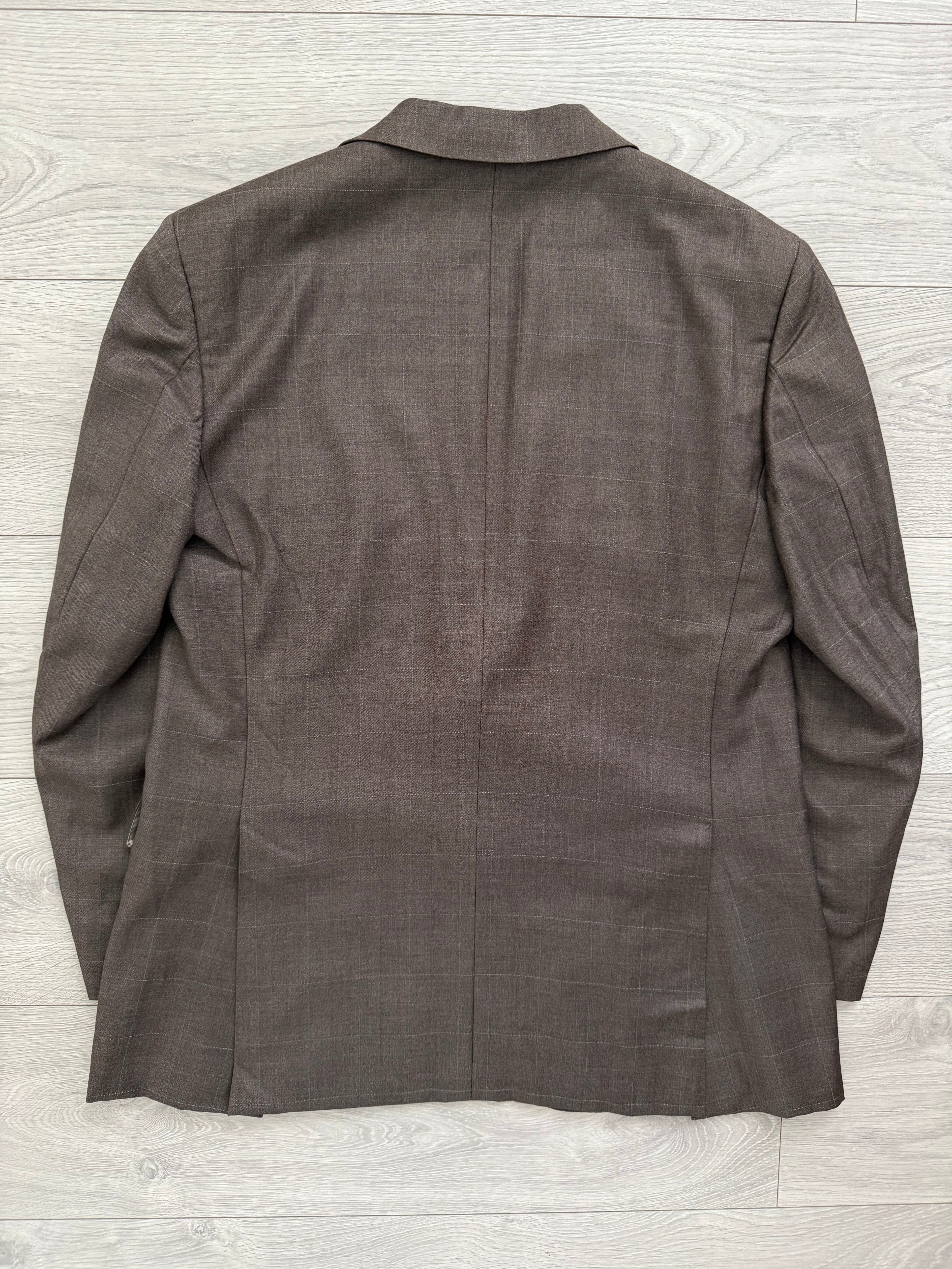 Burberry 1990s 2B Zegna Wool Check Double-Pleat Brown Suit - Size M Jacket / 33" Waist