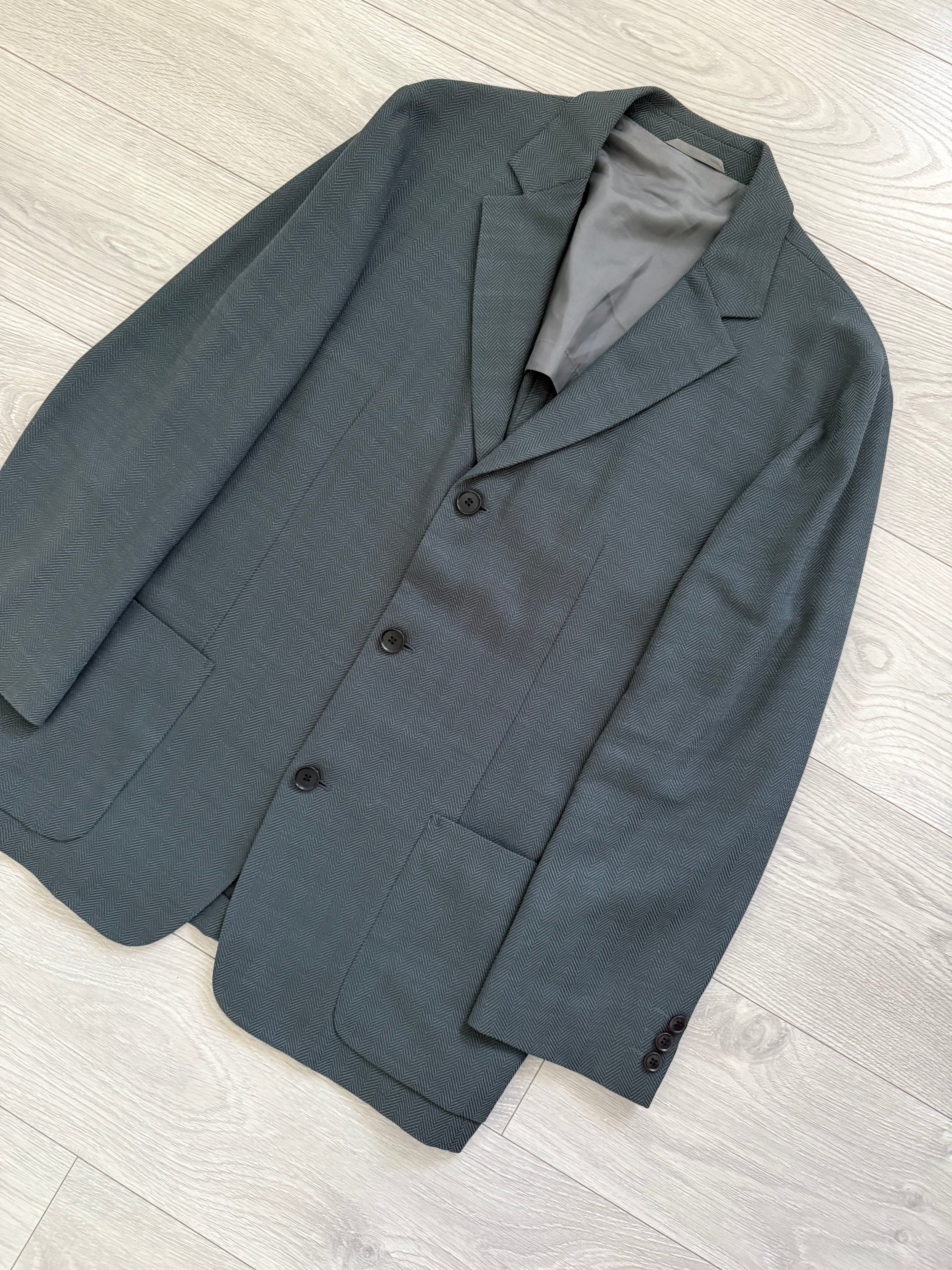 Hugo Boss 1990s Unstructured Herringbone Wool 'Gamma' Jacket - Size XL