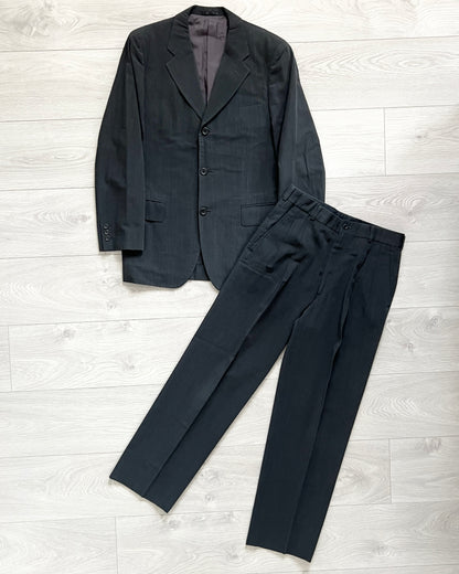 Issey Miyake 1990s Gabardine Textured Pleated Suit - Size M Jacket / 30" Waist