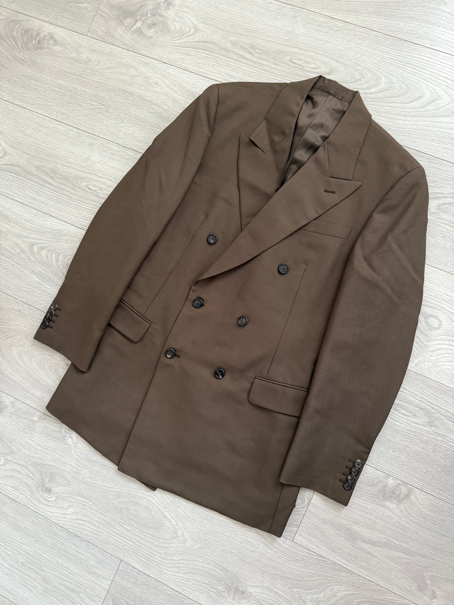Prada FW2005 Runway Double-Breasted Mohair Wool Suit - Size L Jacket / 34" Waist